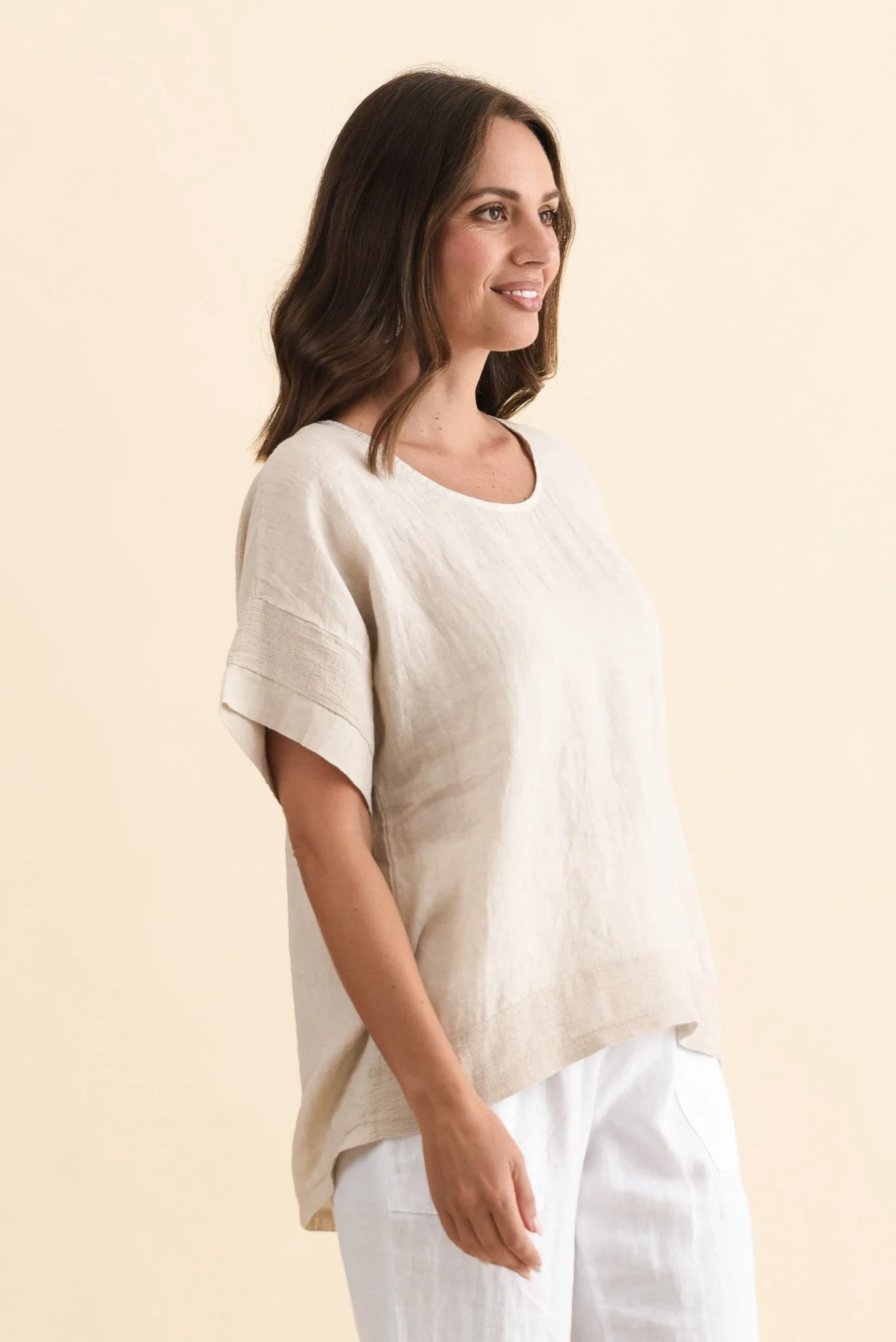 Kaya Beige Linen Top - Image 3
