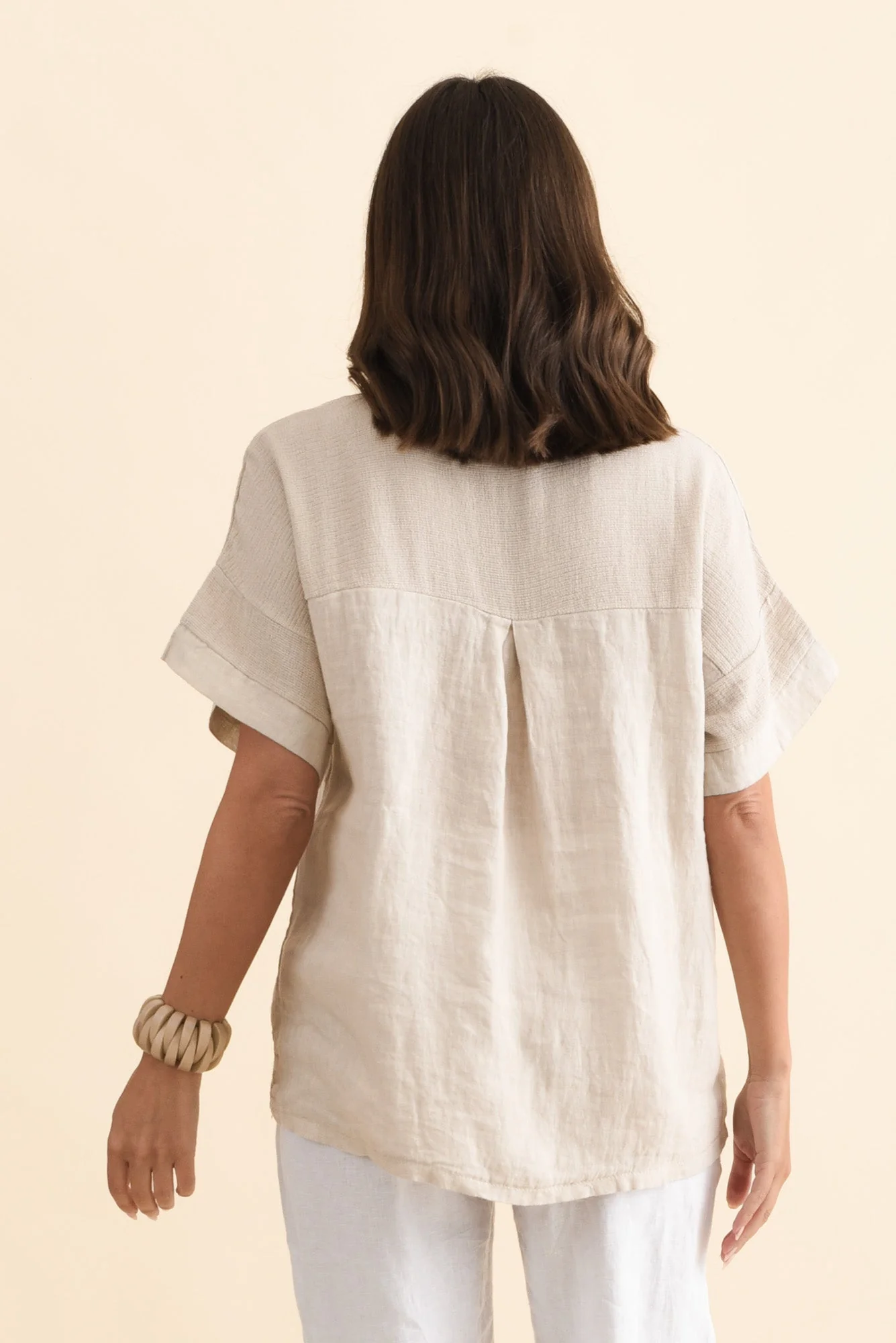 Kaya Beige Linen Top - Image 4