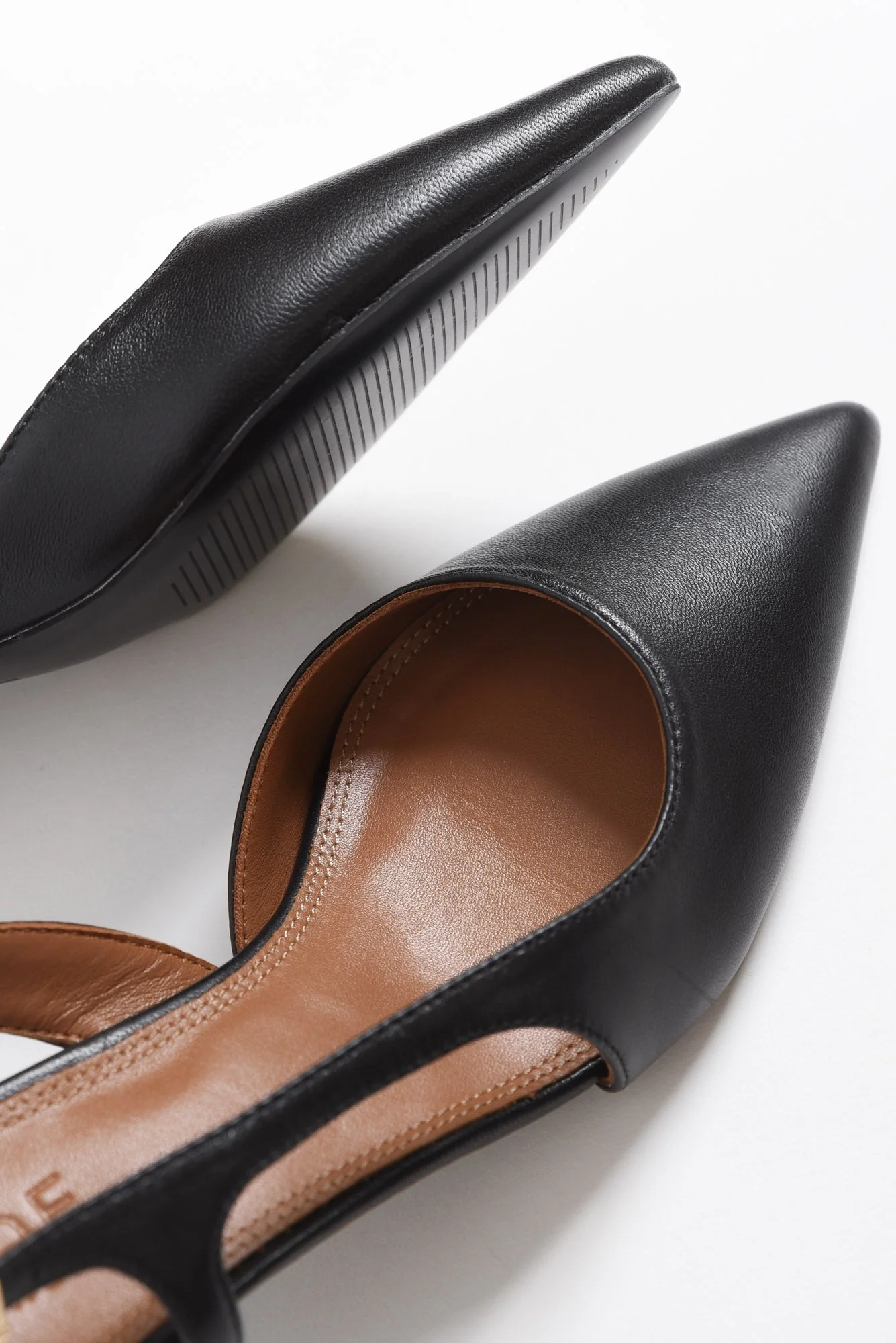 Kaylee Black Leather Slingback Heel - Image 3