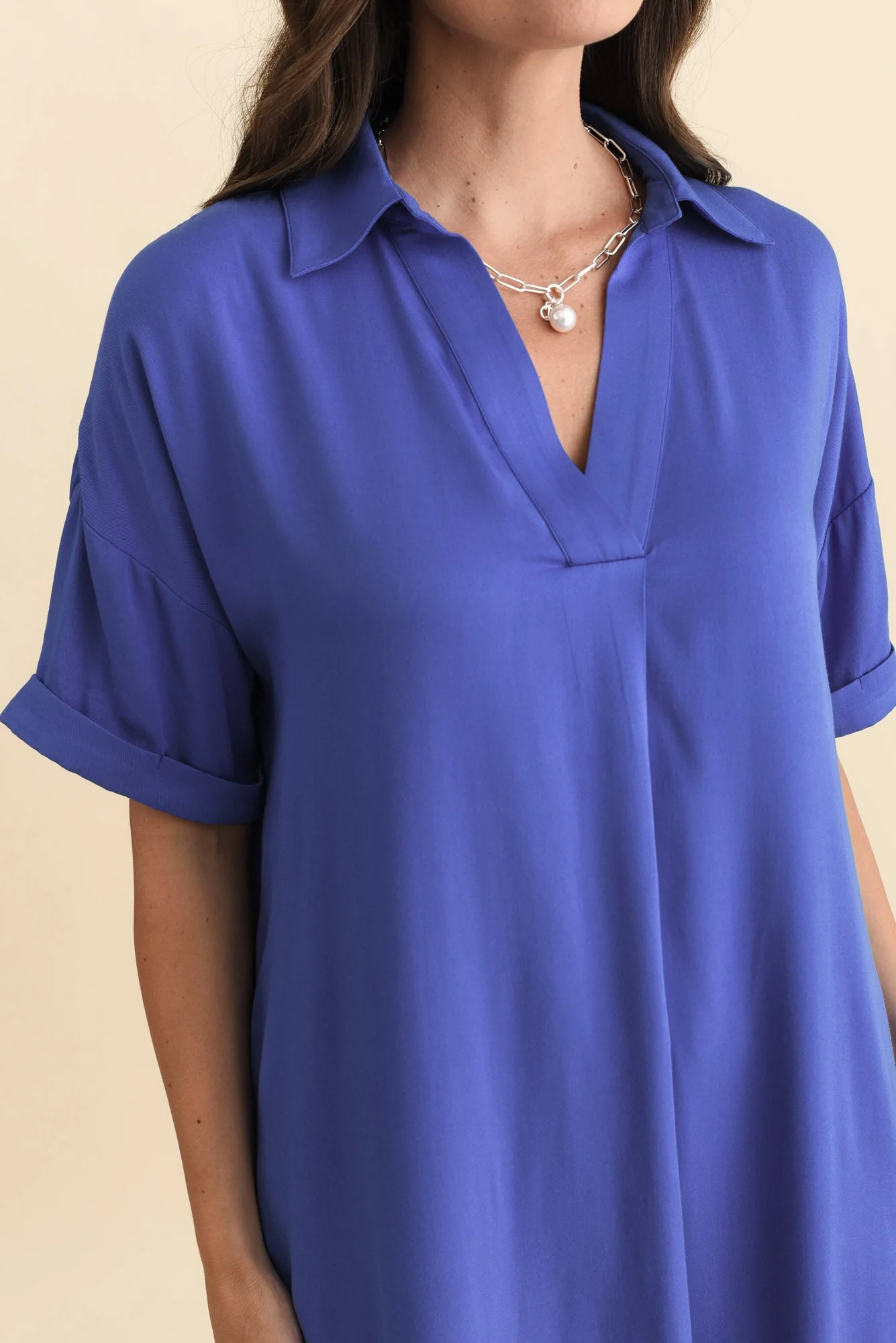 Kazi Cobalt Shirt Dress - Image 6
