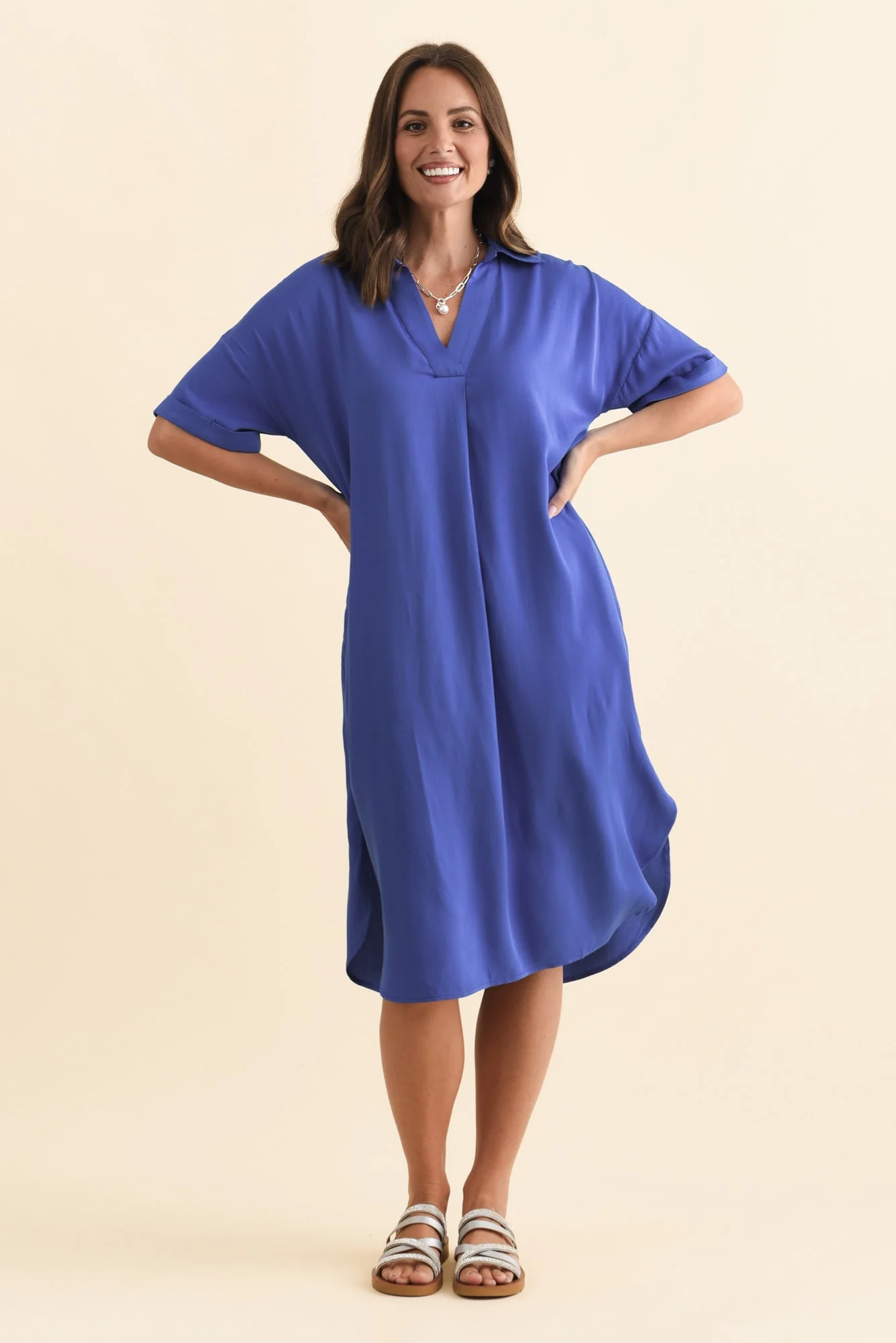 Kazi Cobalt Shirt Dress - Image 7