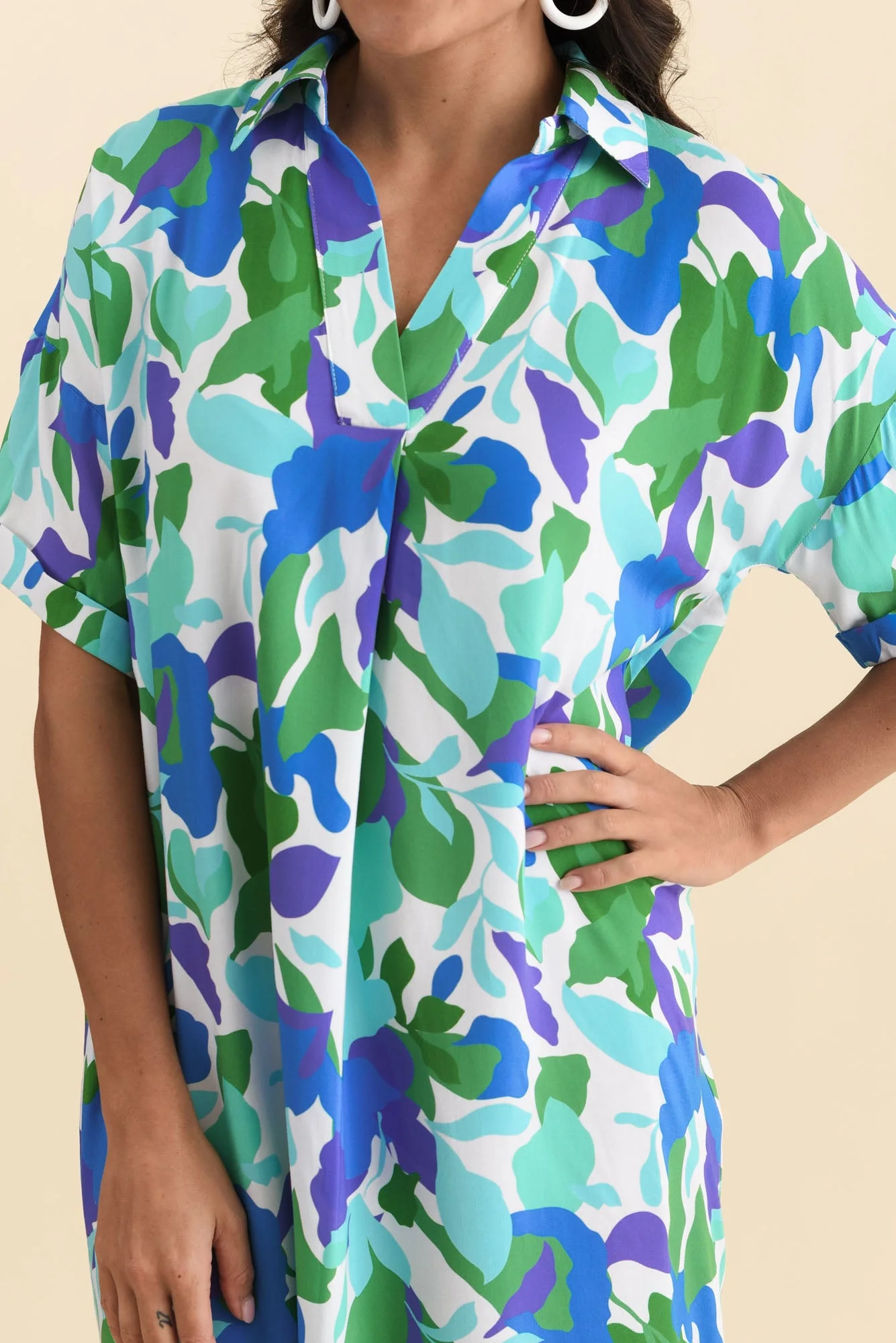 Kazi Green Garden Shirt Dress - Image 5