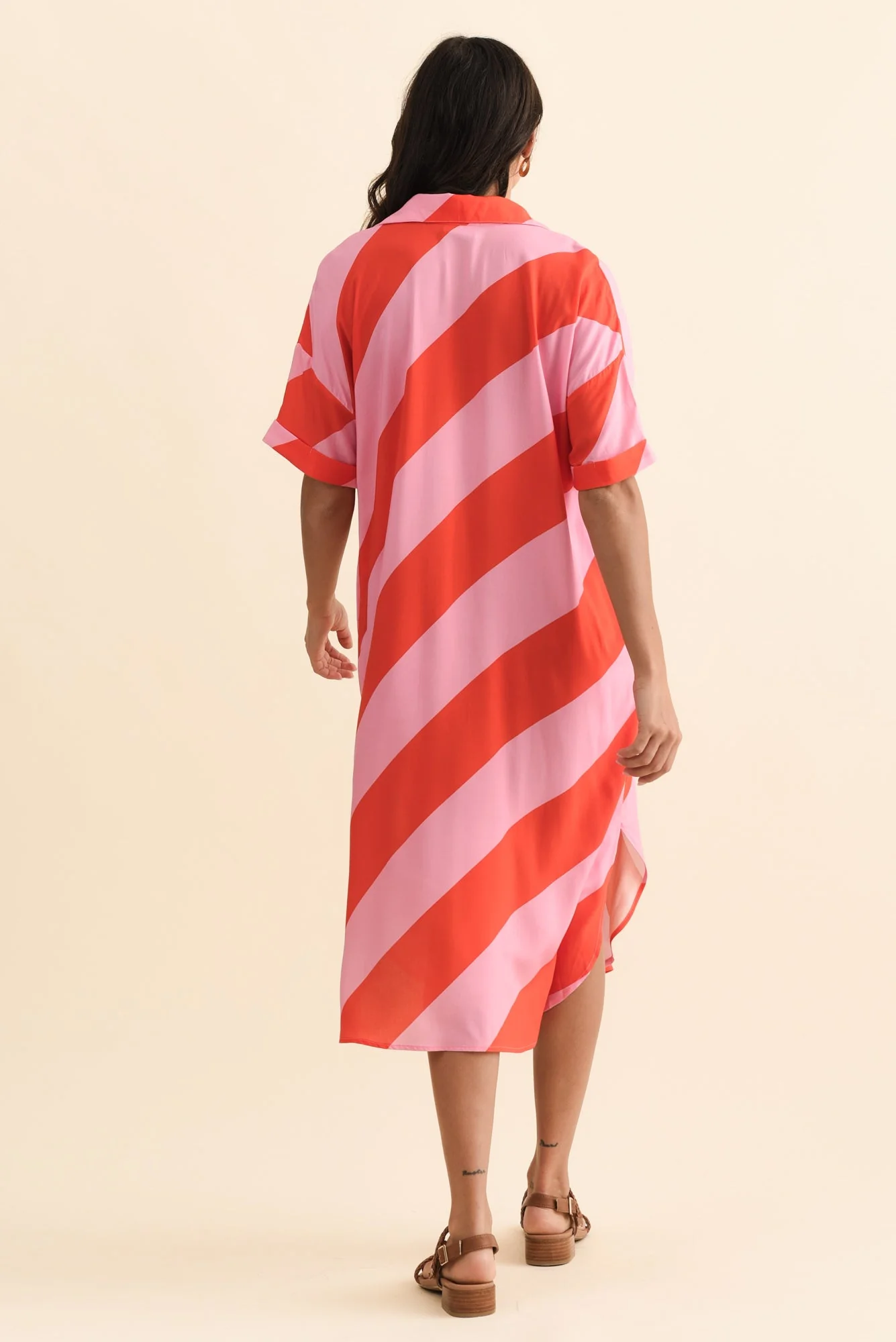 Kazi Pink Stripe Shirt Dress - Image 5