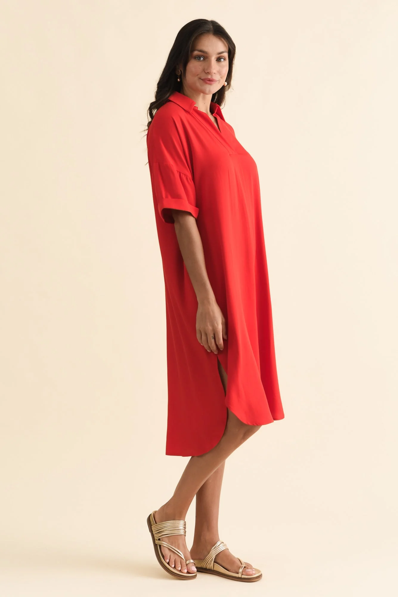 Kazi Red Shirt Dress - Image 3