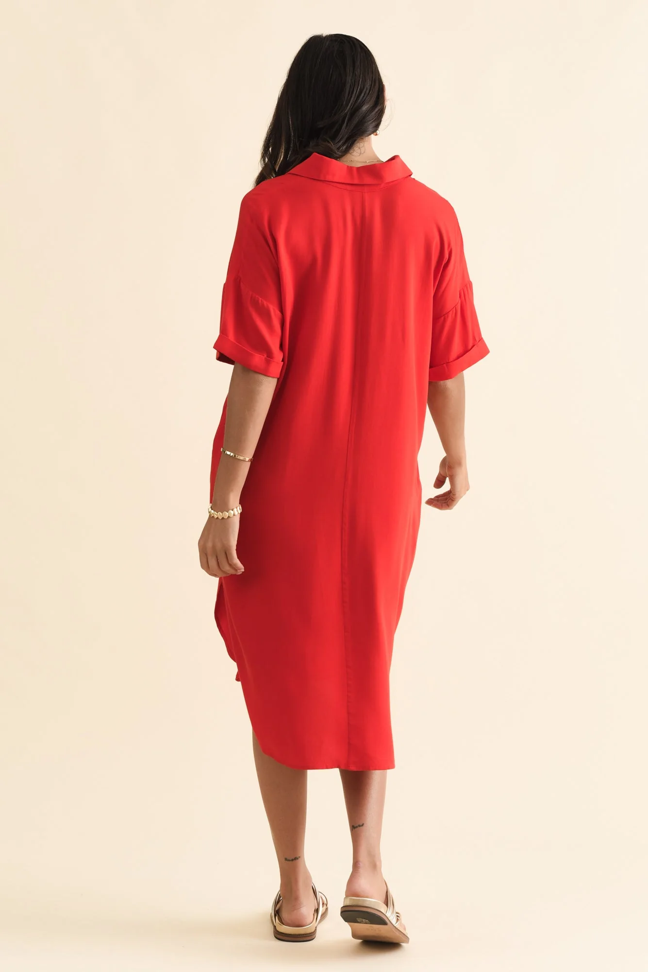 Kazi Red Shirt Dress - Image 4