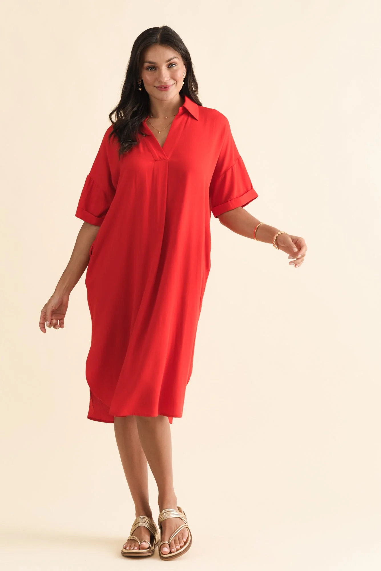 Kazi Red Shirt Dress - Image 6