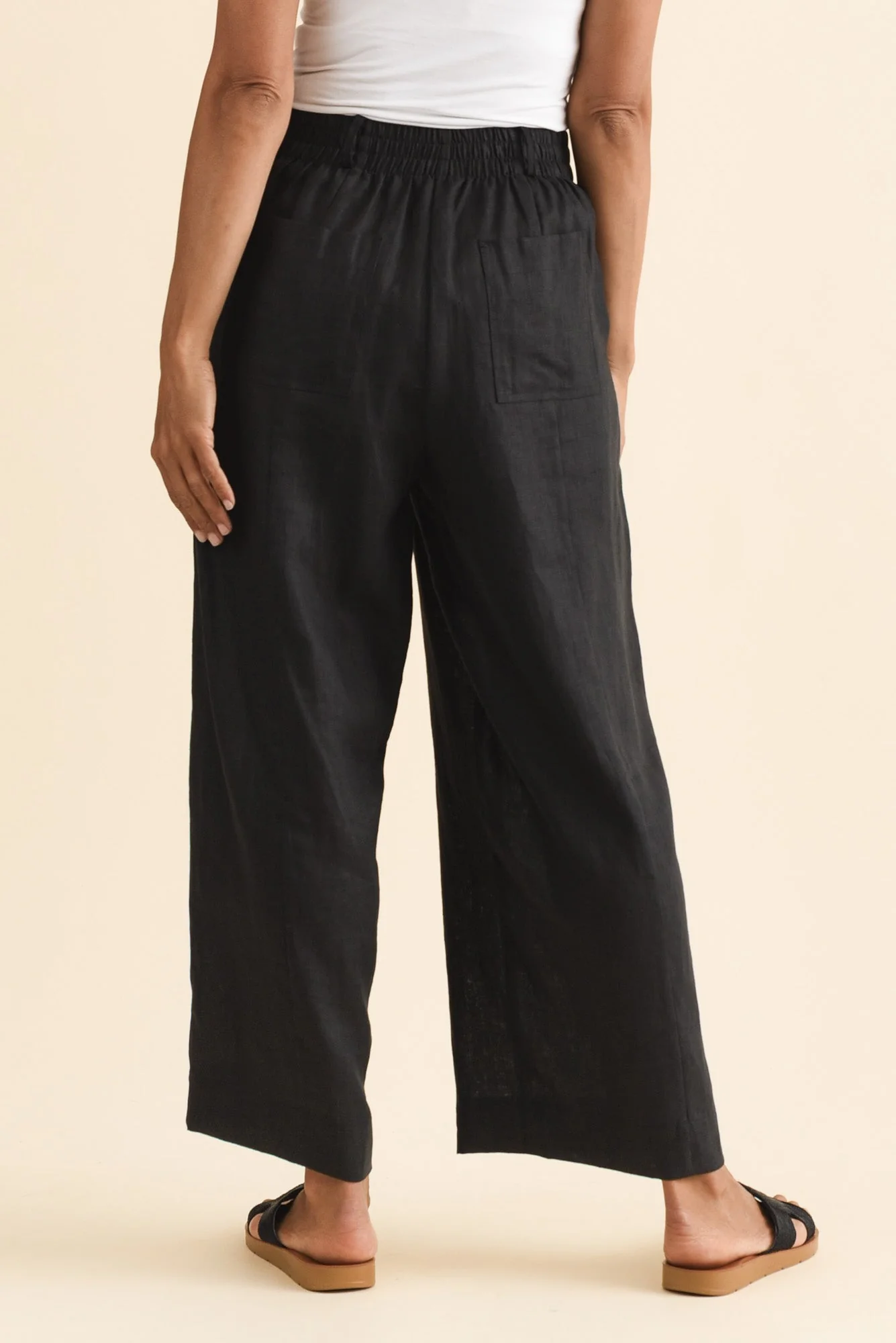 Keegan Black Linen Pocket Pants - Image 4