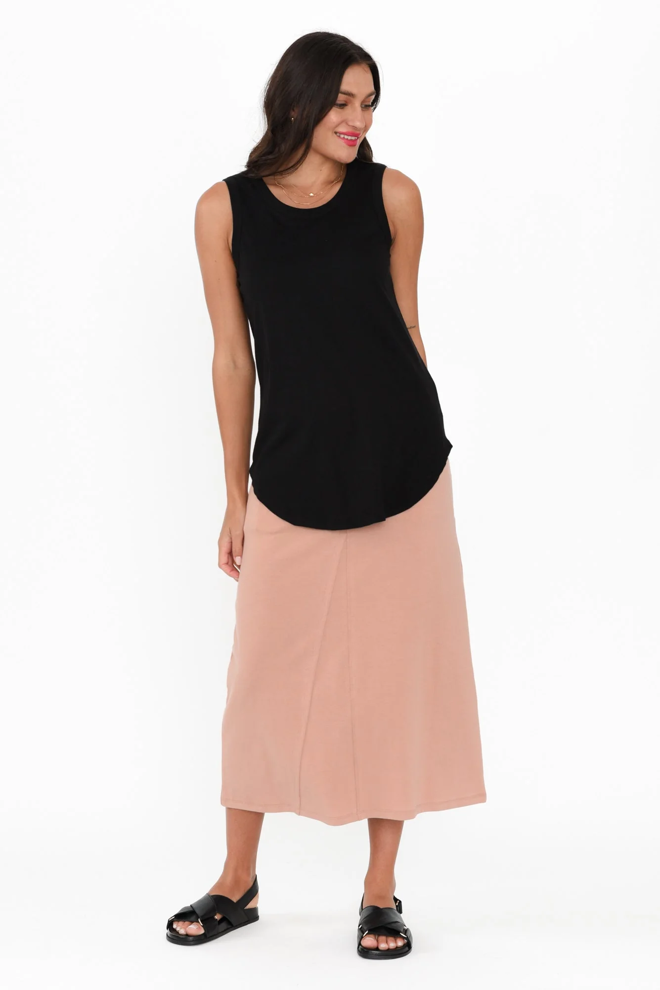 Keira Black Cotton Tank - Image 2