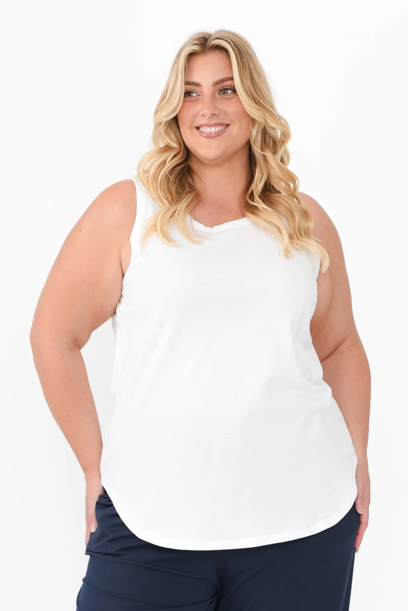 Keira White Cotton Tank - Image 7