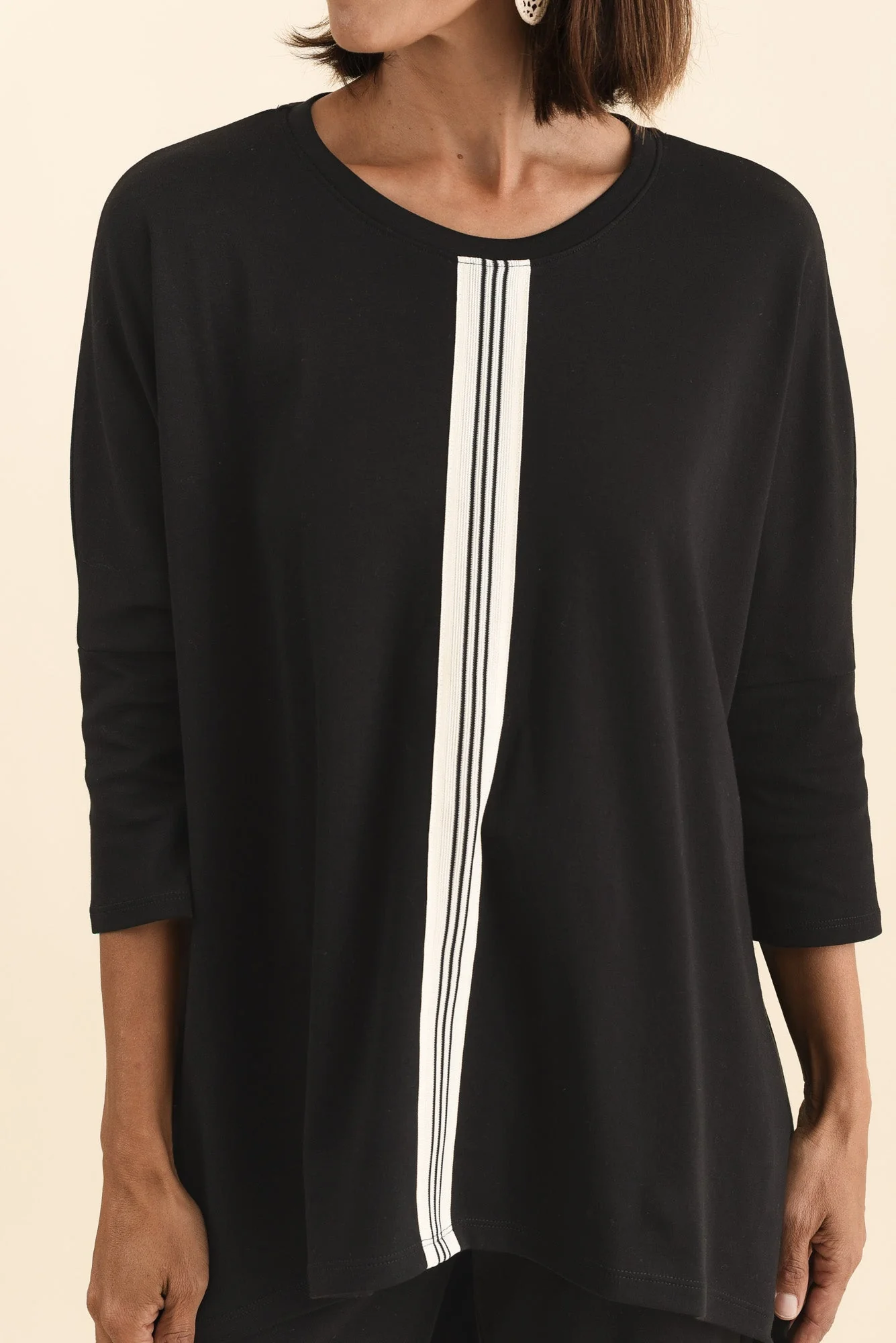 Keiran Black Stripe Cotton Top - Image 5