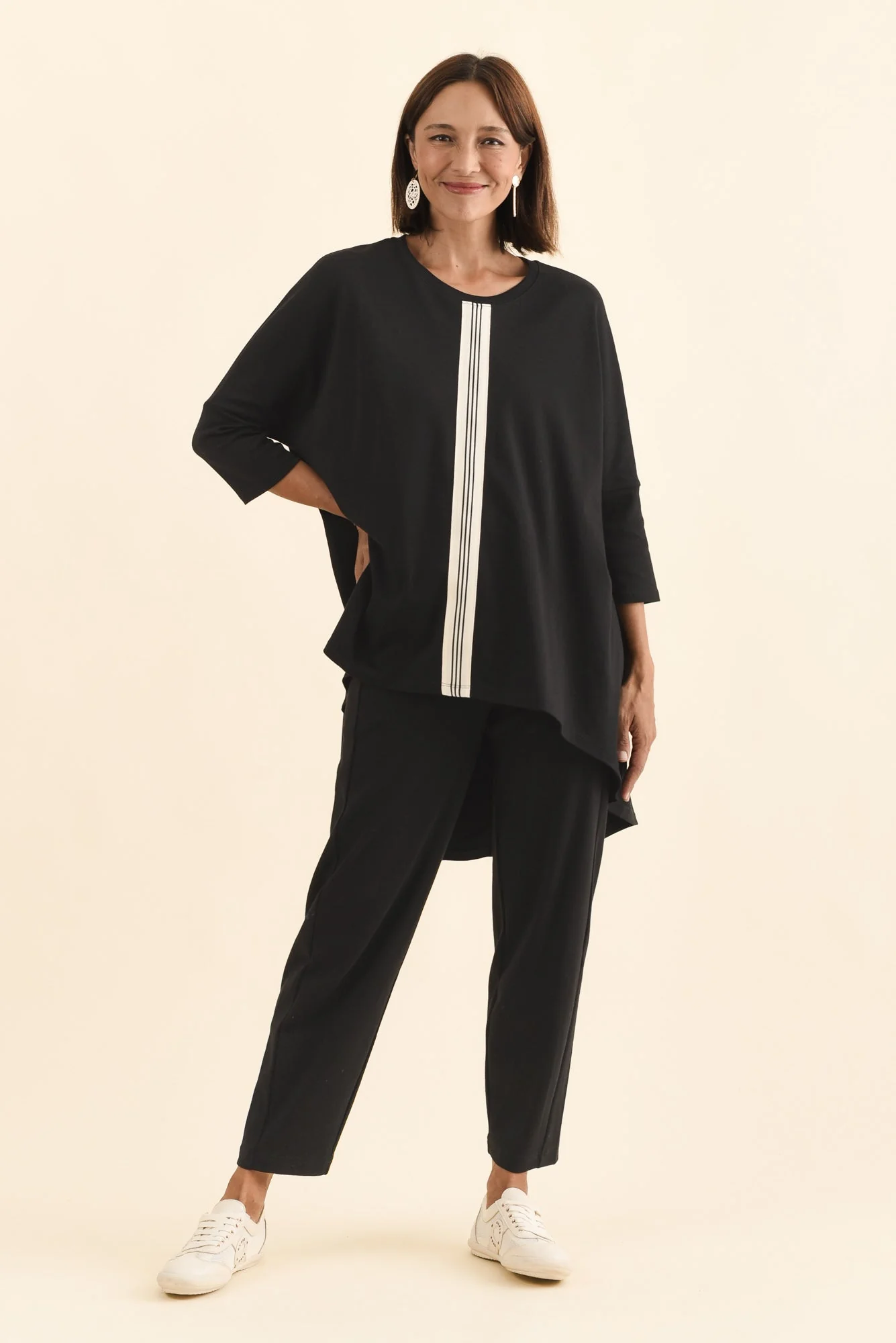 Keiran Black Stripe Cotton Top - Image 6