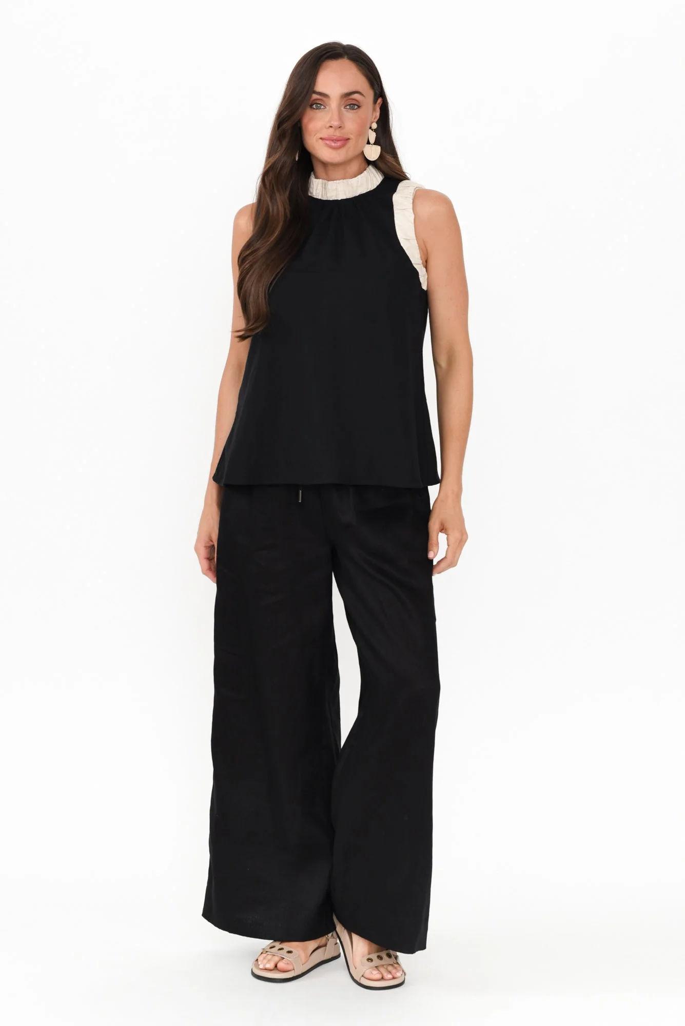 Kelley Black Trim Cotton Blend Tank - Image 3