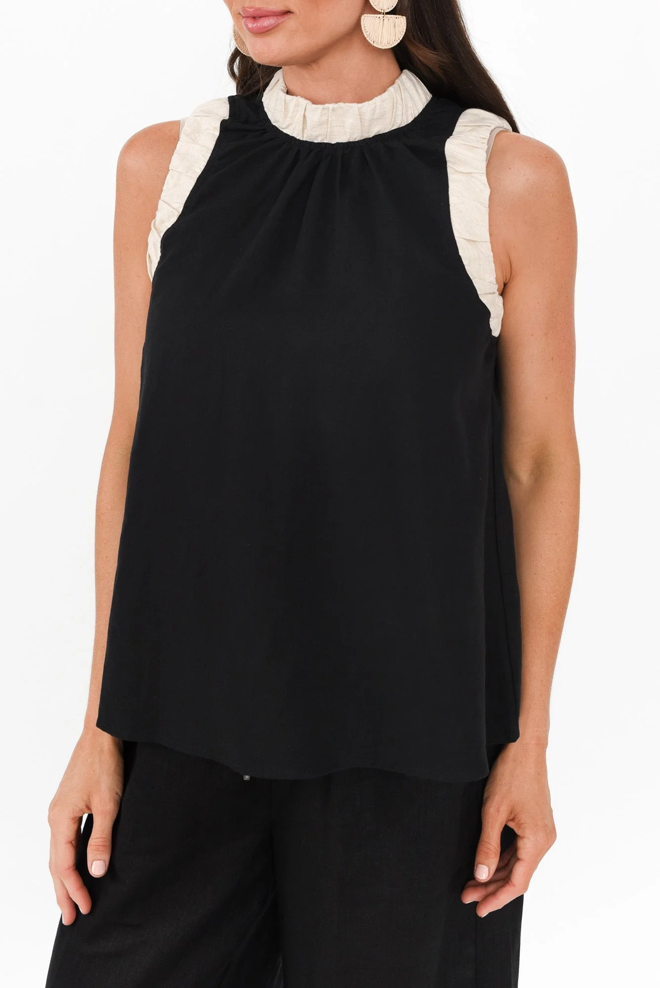 Kelley Black Trim Cotton Blend Tank - Image 6