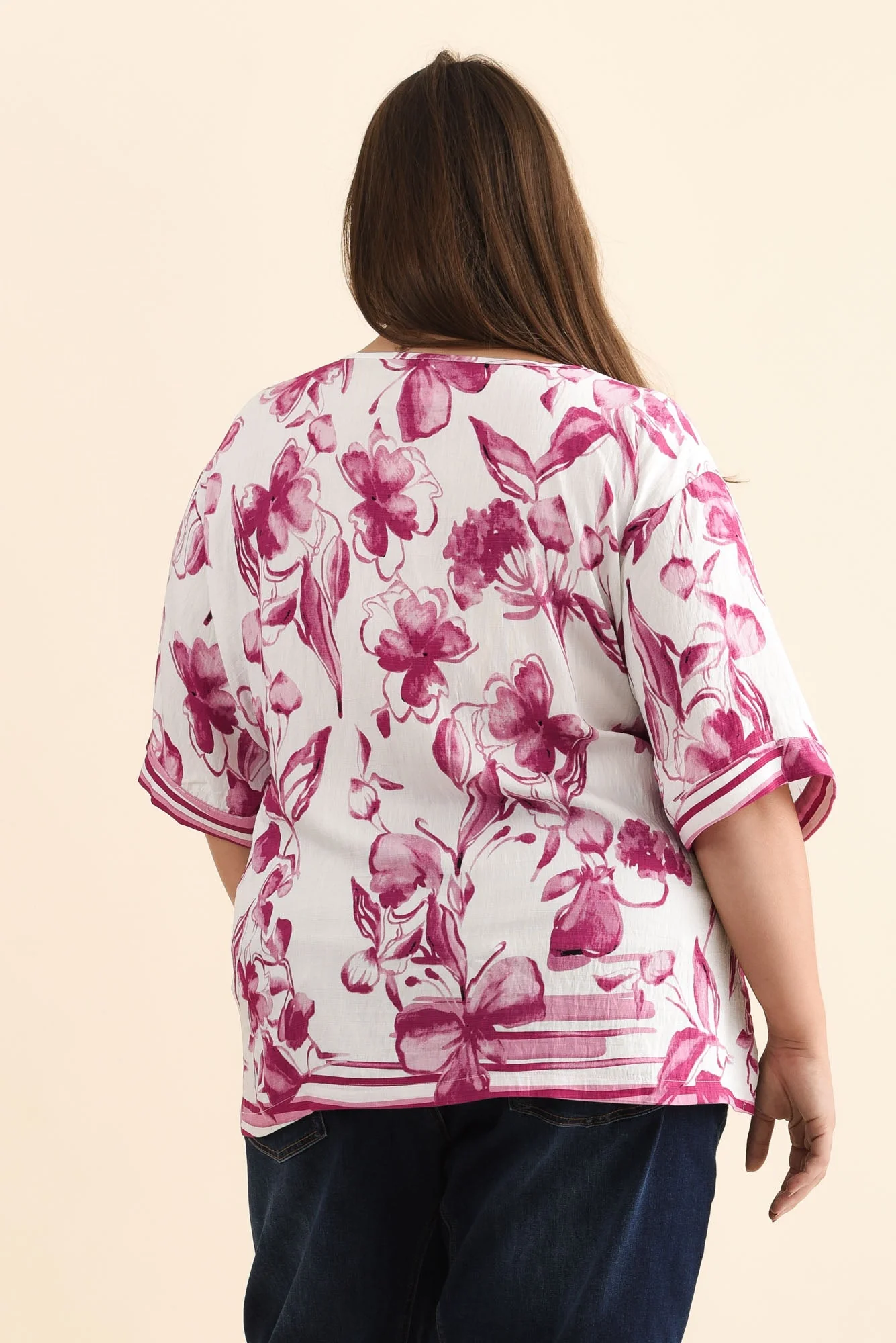 Kendria Pink Floral Batwing Top - Image 10
