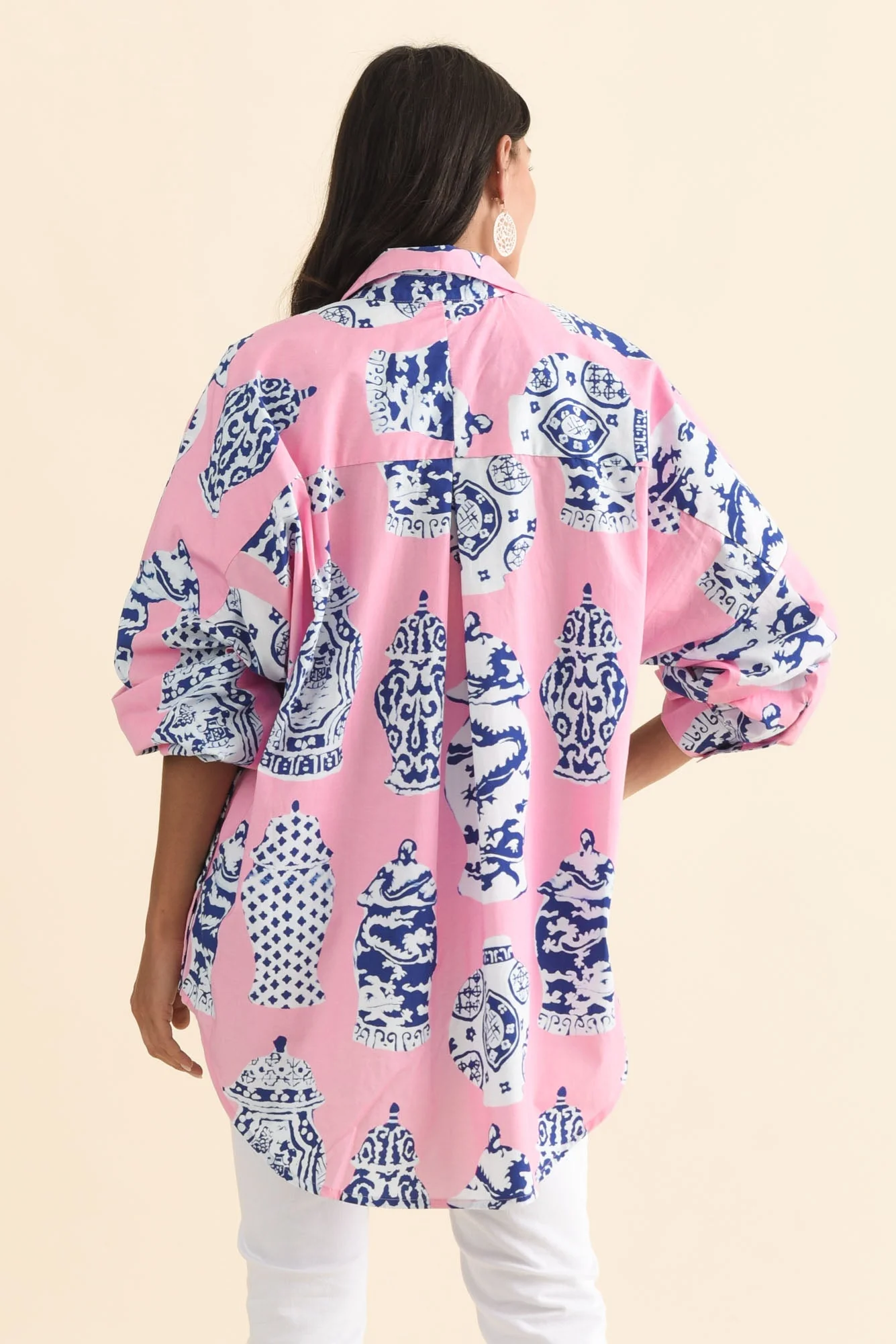 Kendy Pink Pottery Cotton Shirt - Image 4