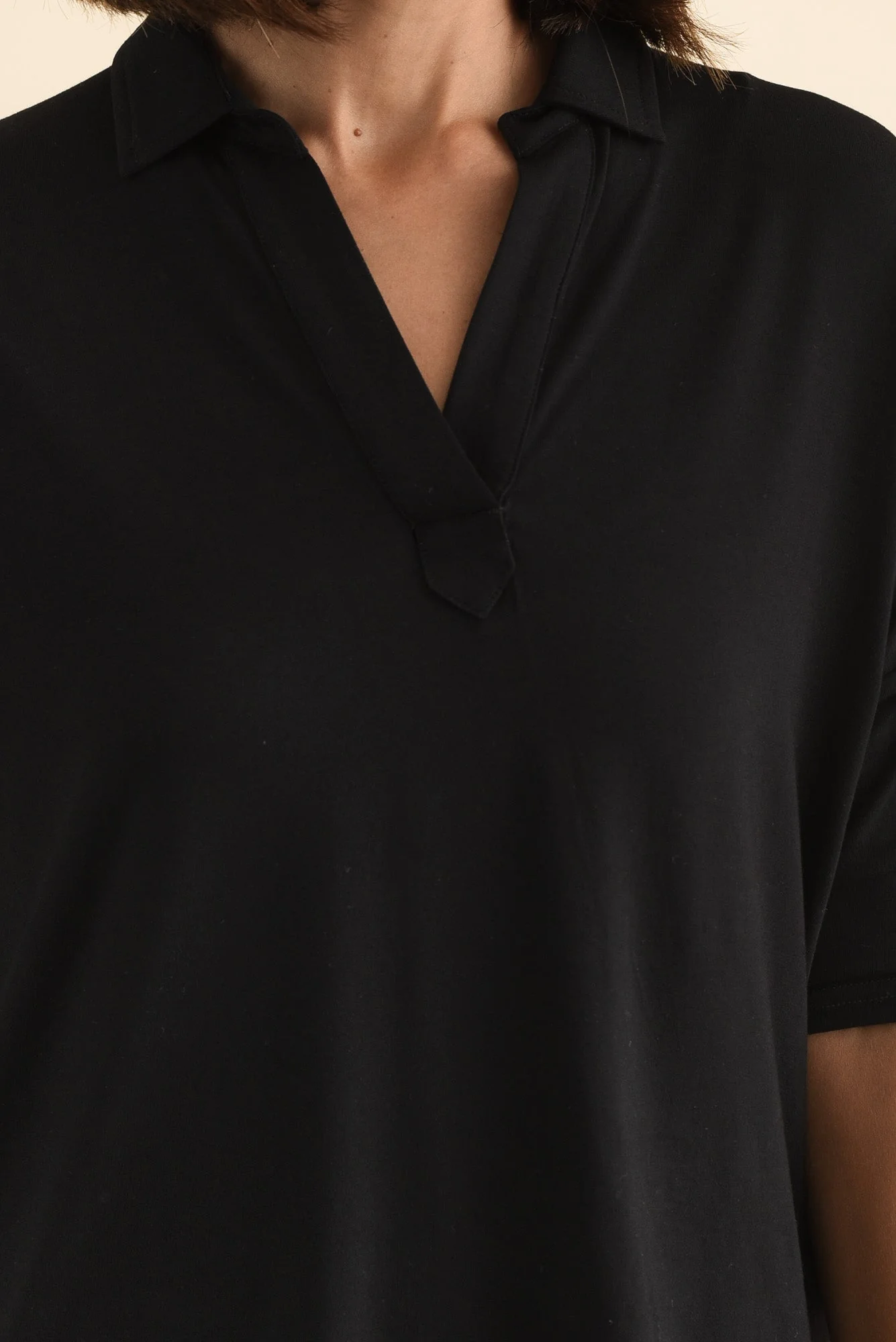 Khan Black Collared Polo Top - Image 5