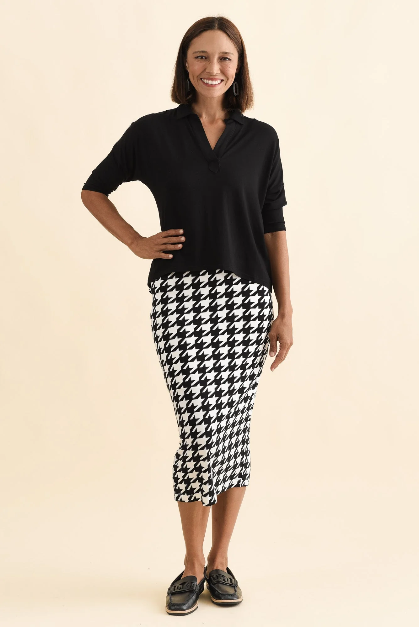 Khan Black Collared Polo Top - Image 6