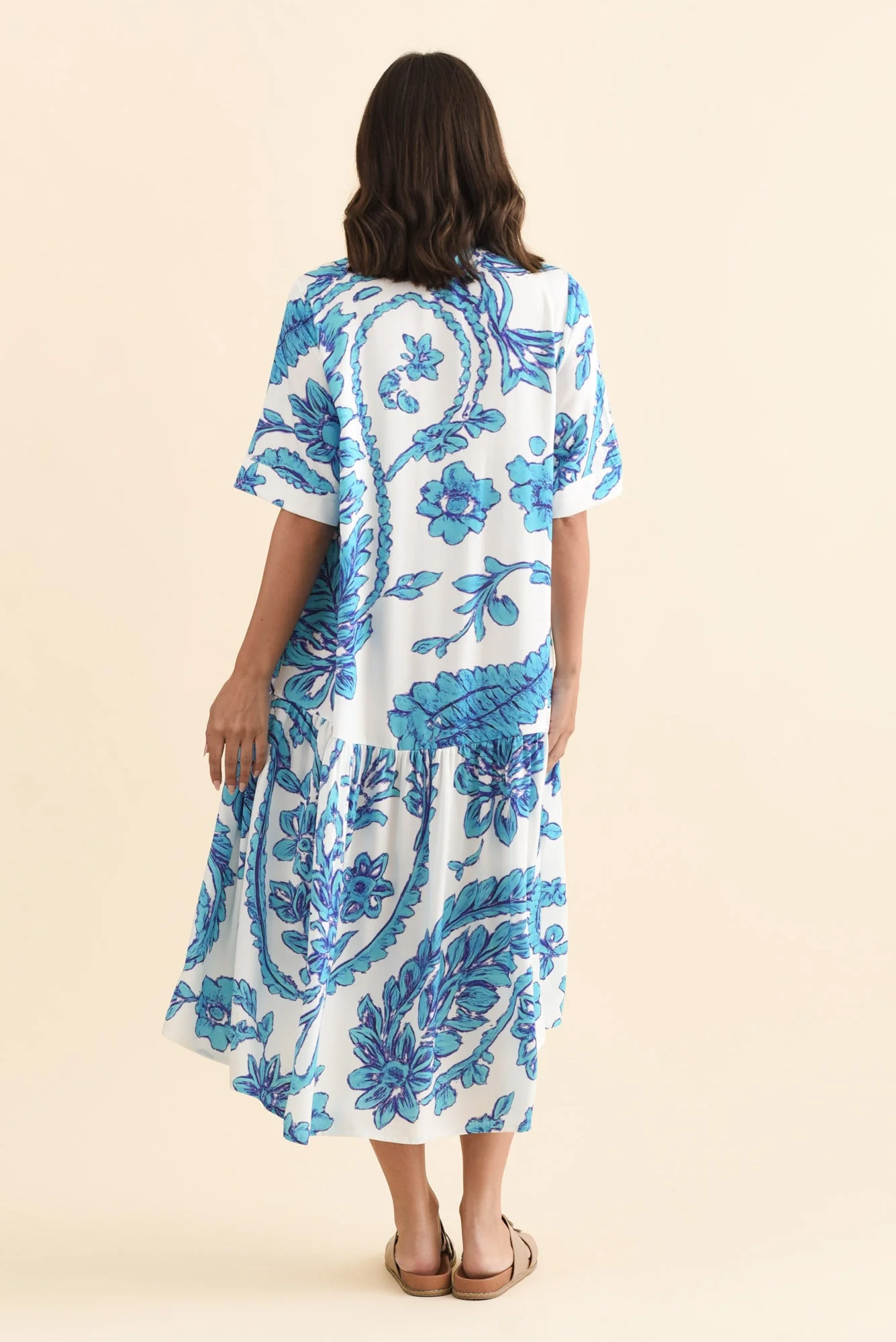 Kiana Blue Paisley Peak Dress - Image 5