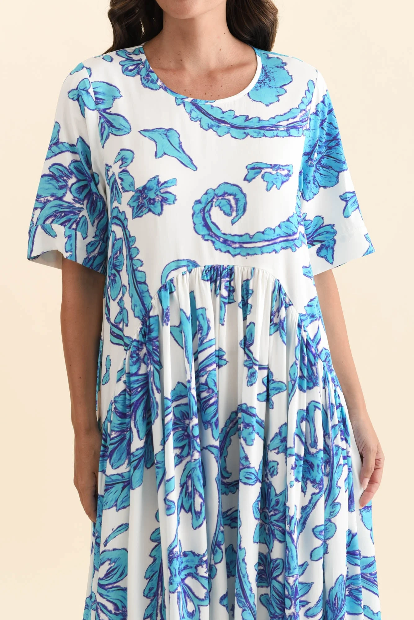 Kiana Blue Paisley Peak Dress - Image 6