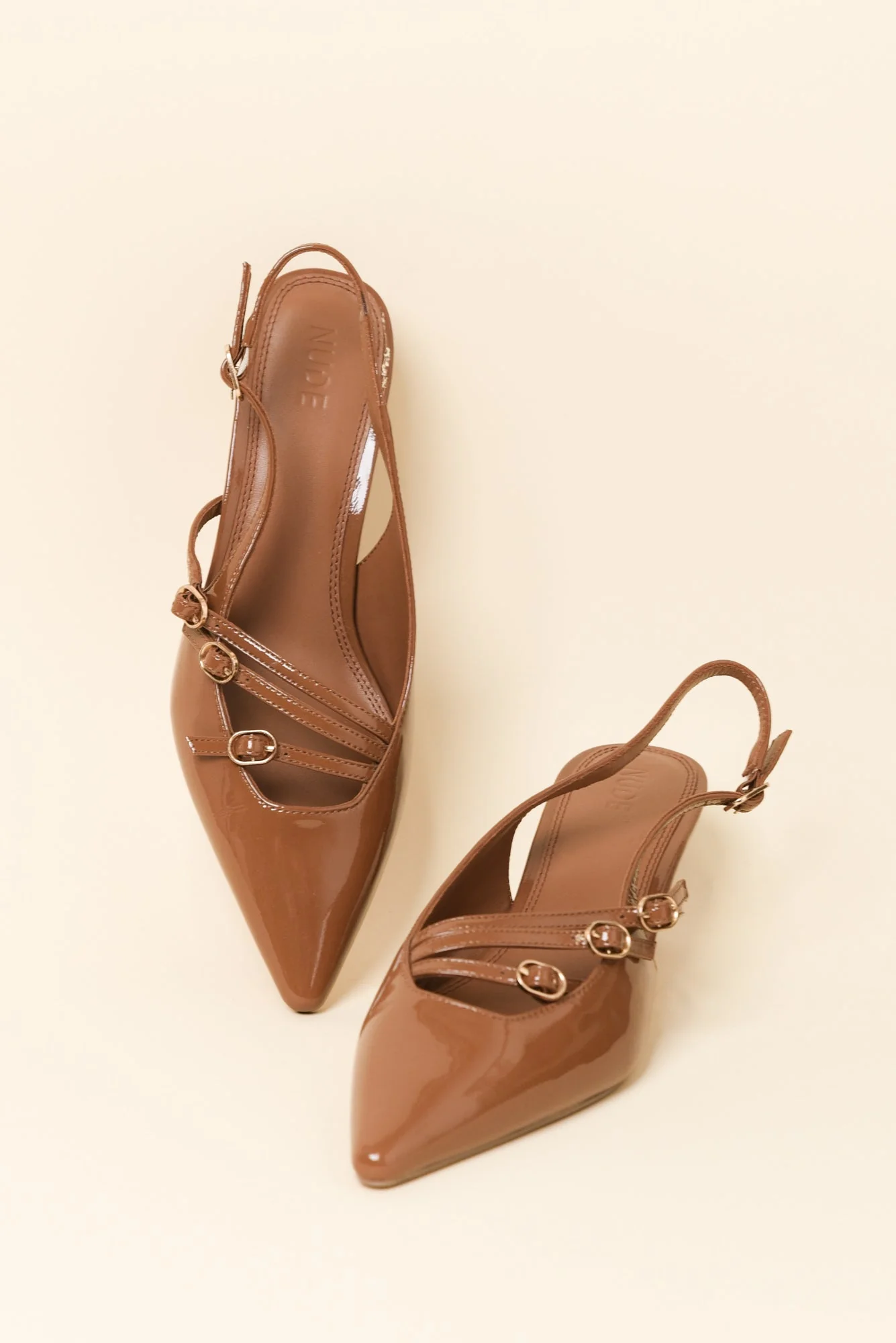 Kiara Brown Leather Slingback Heel - Image 2