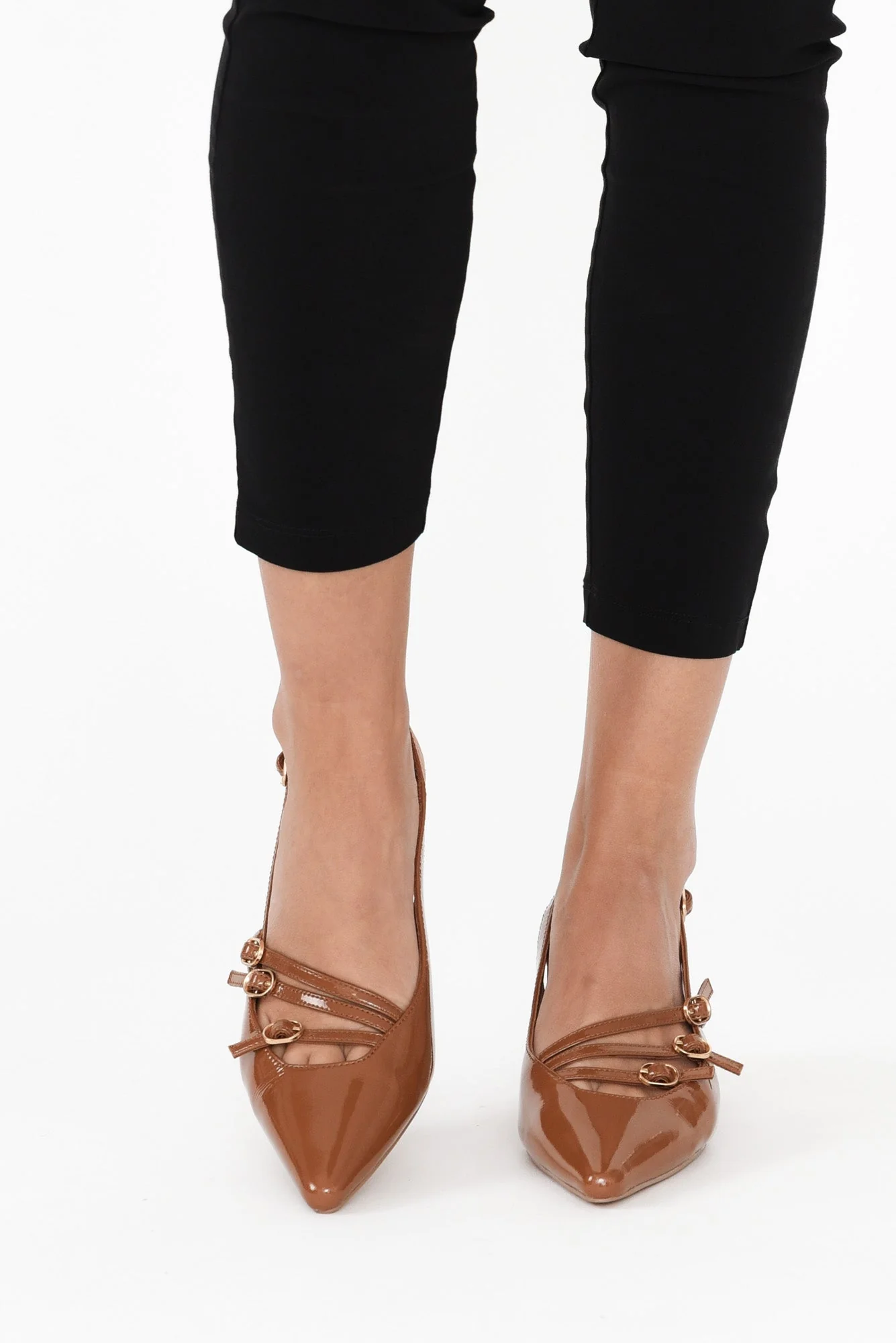 Kiara Brown Leather Slingback Heel - Image 5