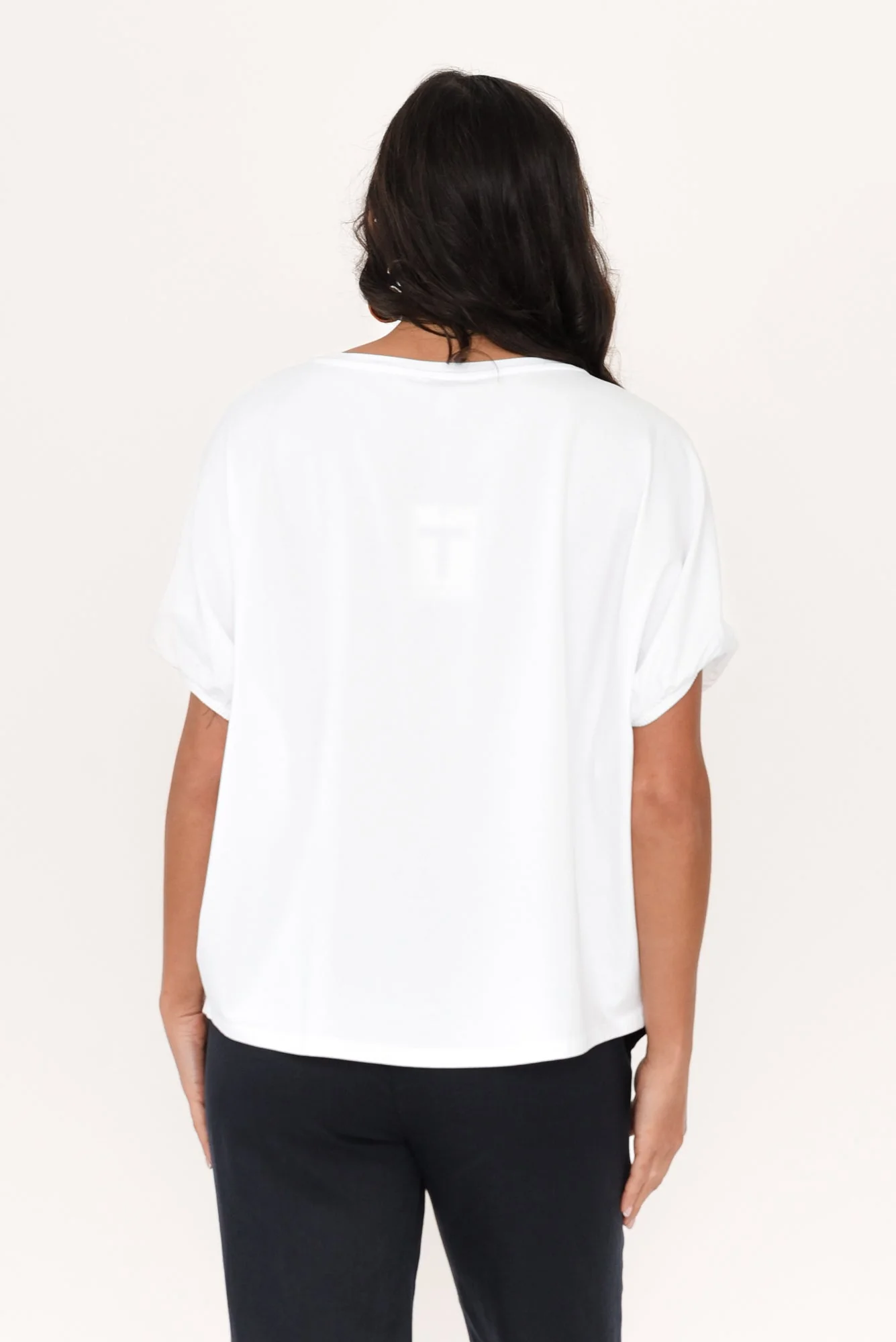 Kimiko White Cotton Puff Sleeve Tee - Image 4