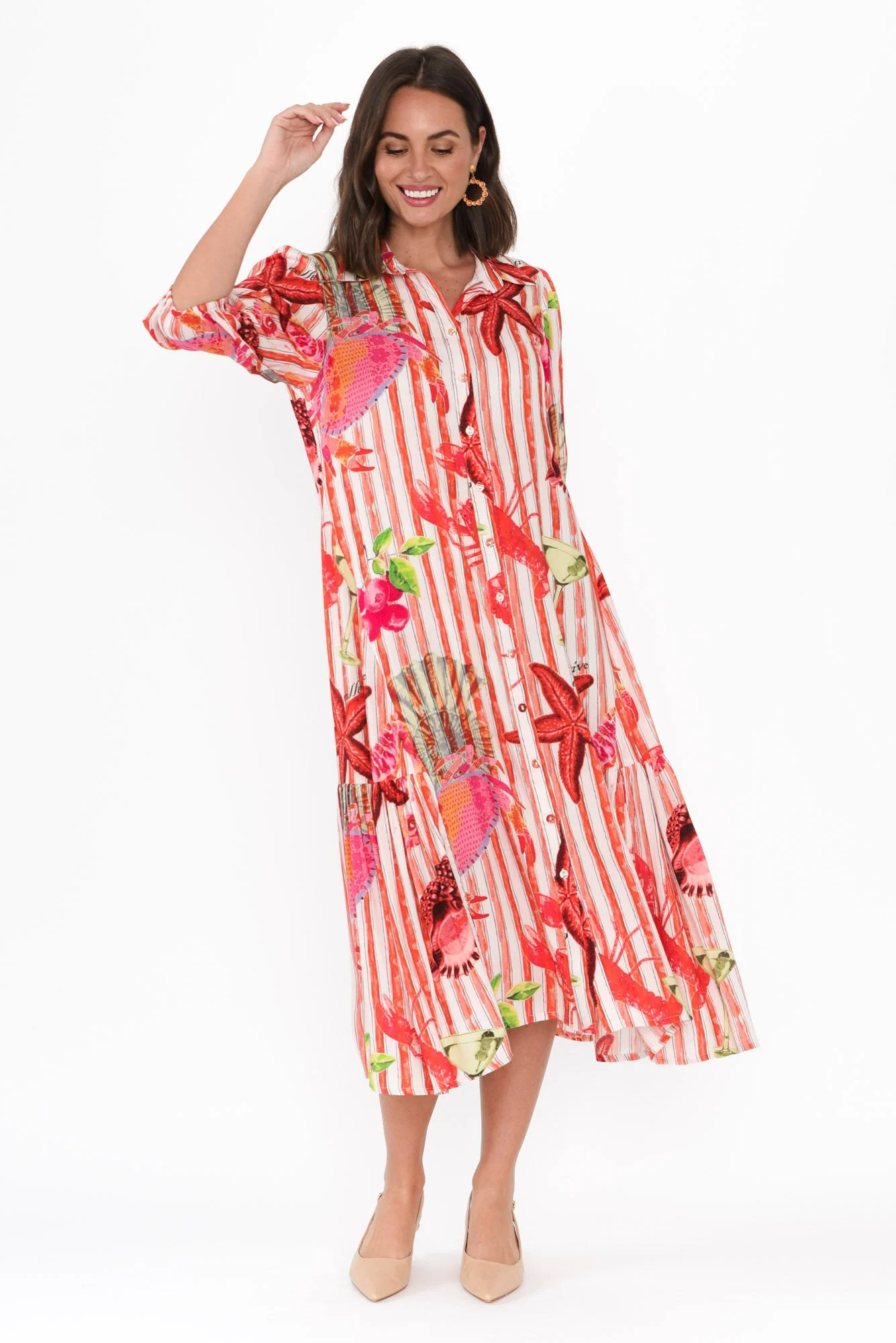 Kimma Red Sea Shirt Dress - Image 6