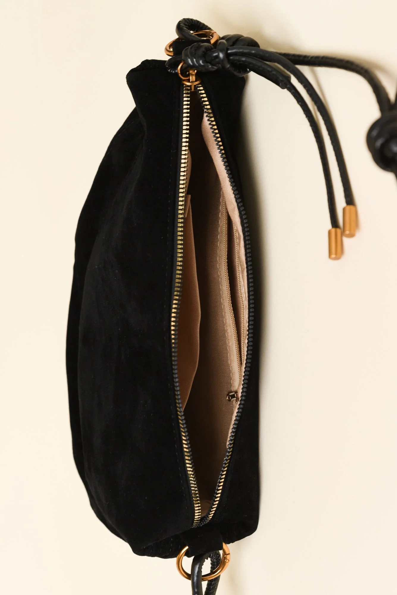 Kirsten Black Faux Suede Crossbody Bag - Image 2