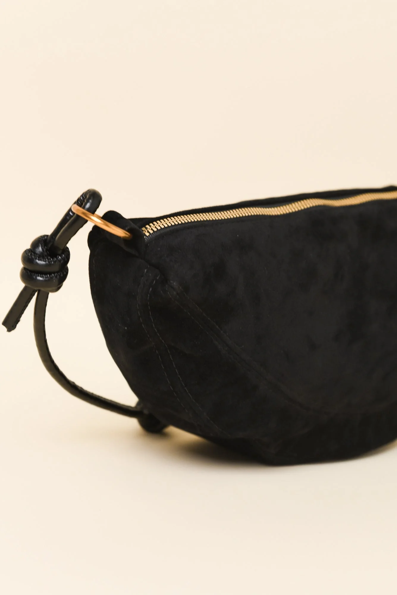 Kirsten Black Faux Suede Crossbody Bag - Image 3