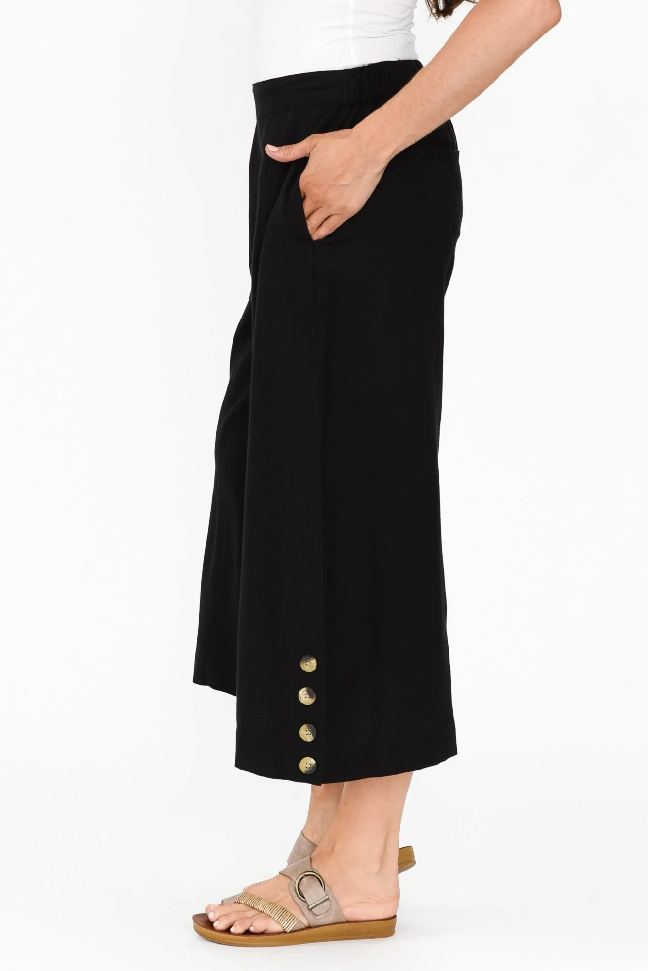 Kishan Black Cotton Blend Pants - Image 5