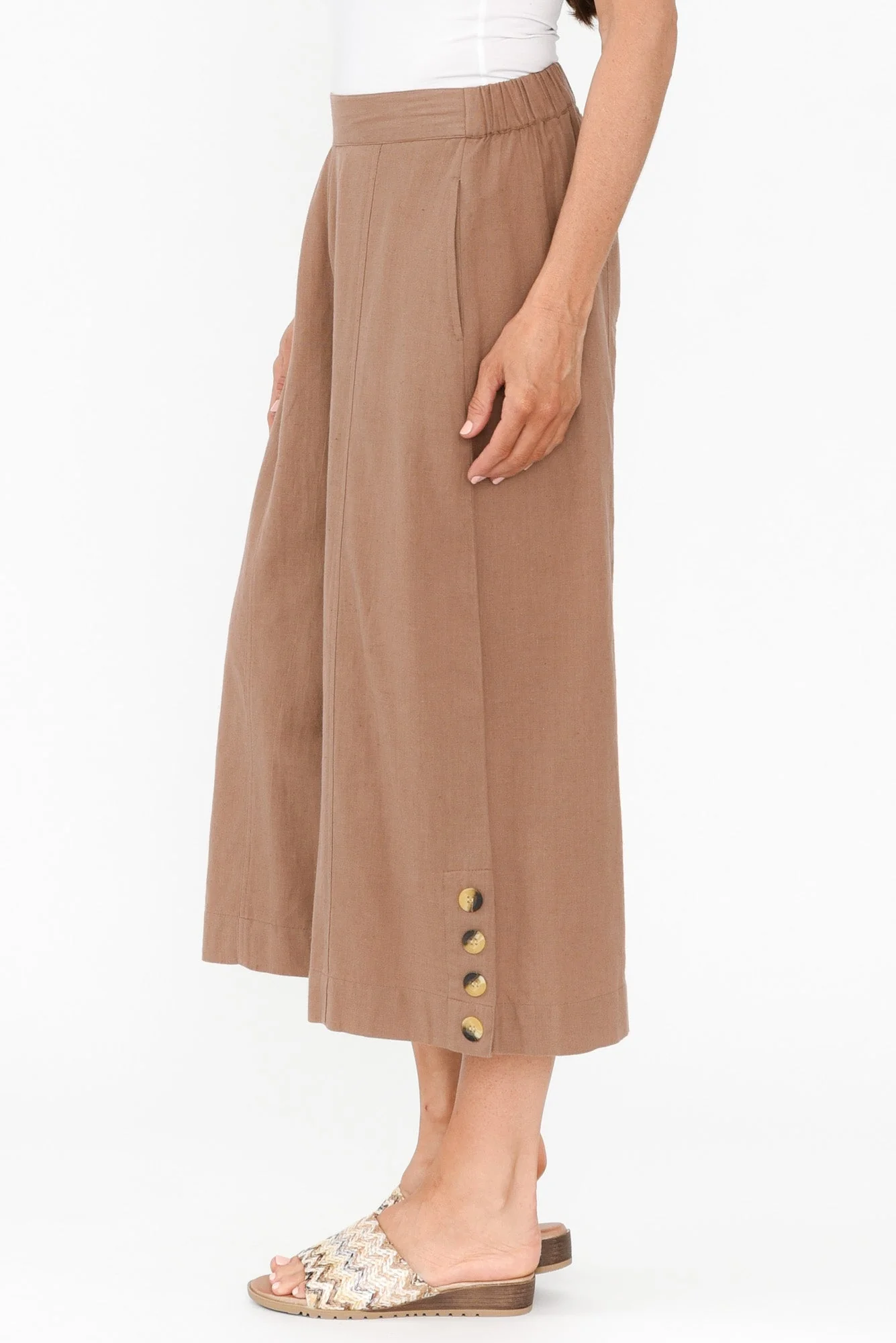 Kishan Mocha Cotton Blend Pants - Image 5