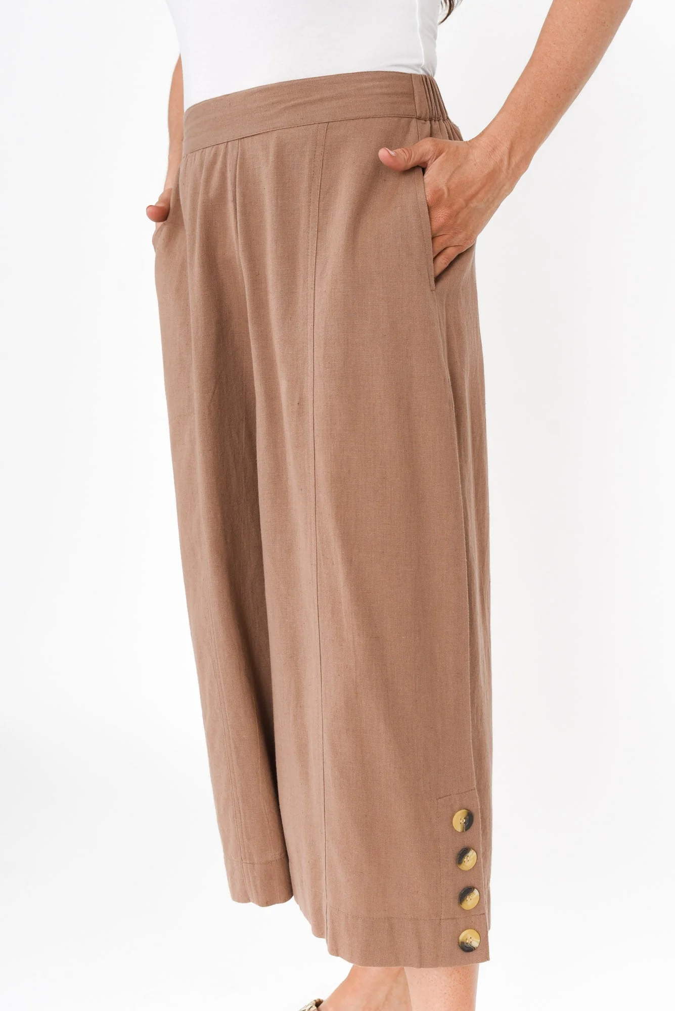 Kishan Mocha Cotton Blend Pants - Image 7