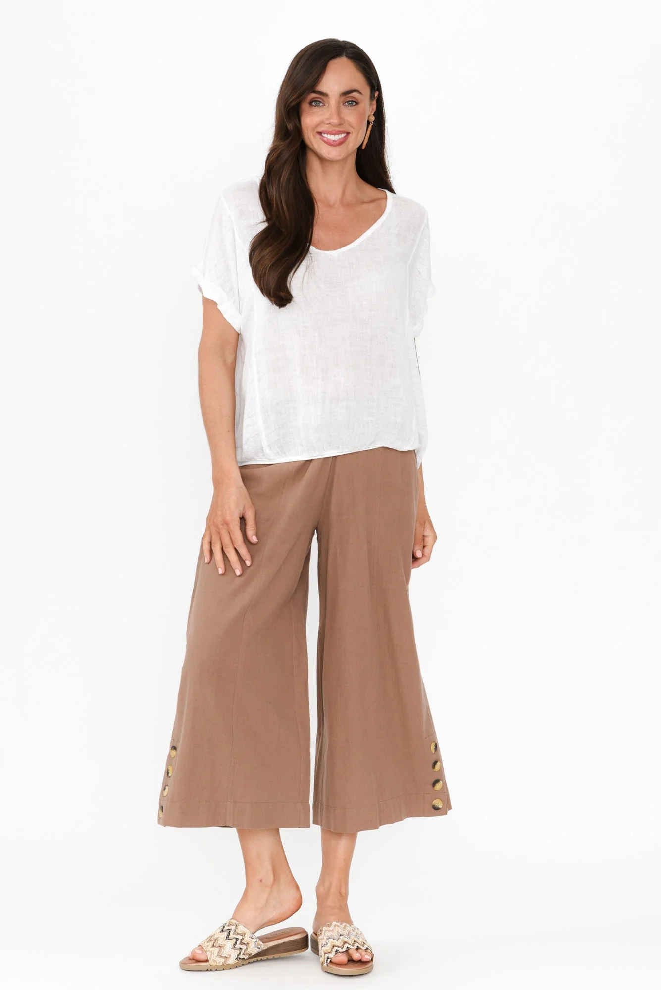 Kishan Mocha Cotton Blend Pants - Image 8
