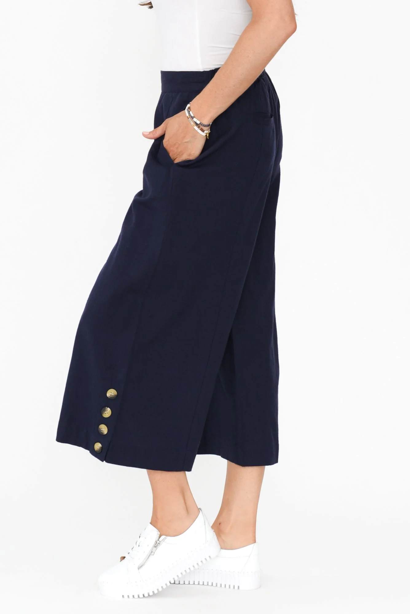 Kishan Navy Cotton Blend Pants - Image 5