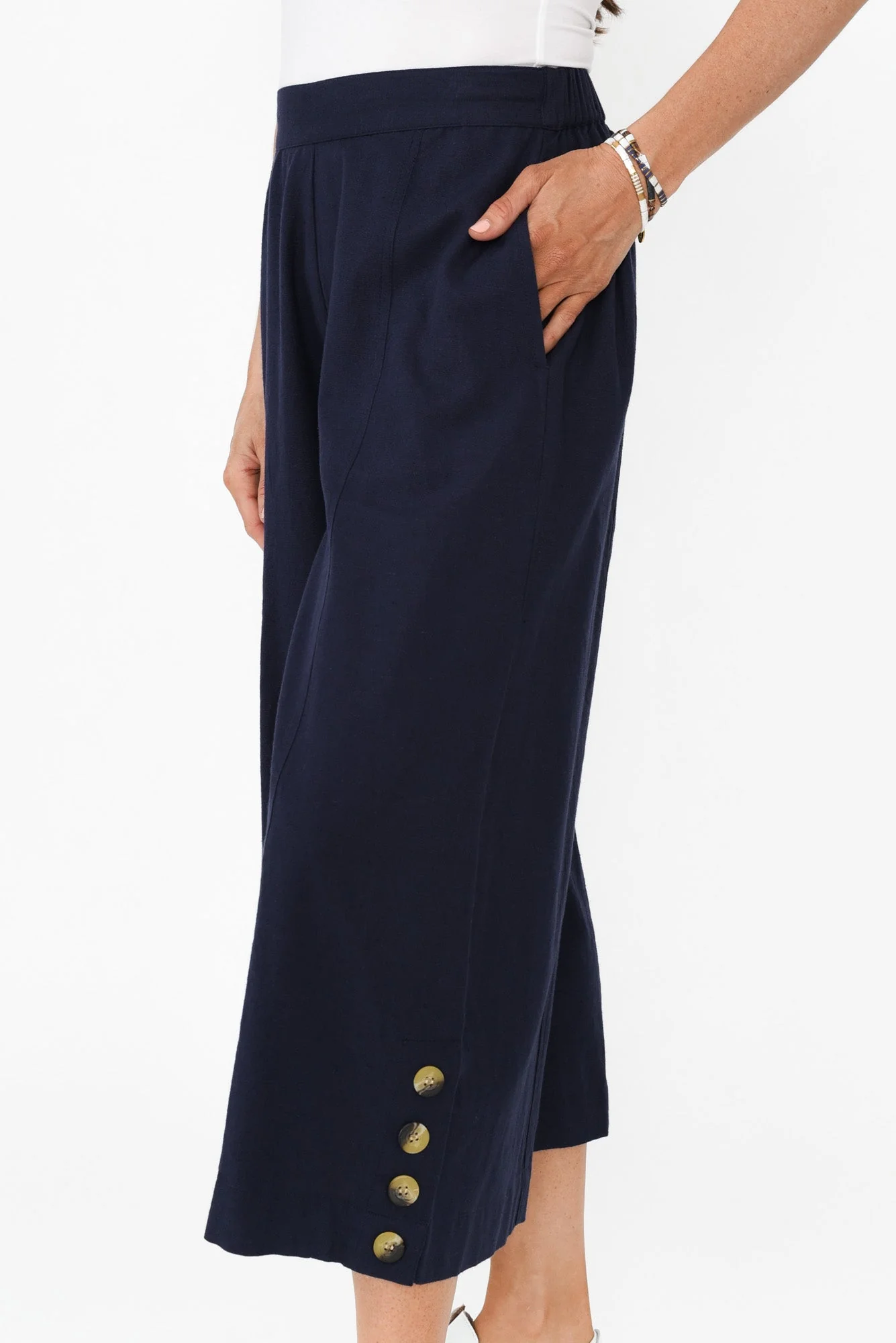 Kishan Navy Cotton Blend Pants - Image 6