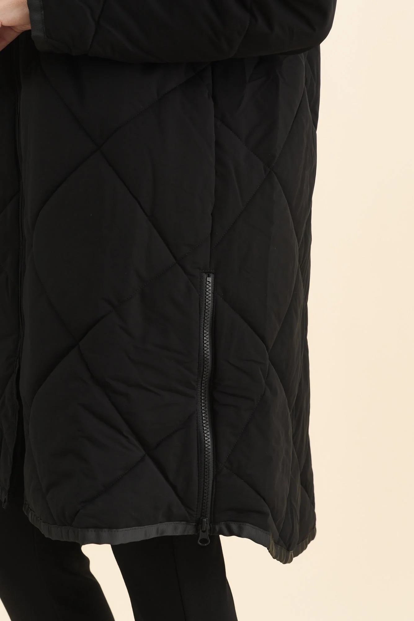 Koami Black Quilted Hooded Coat - Image 6
