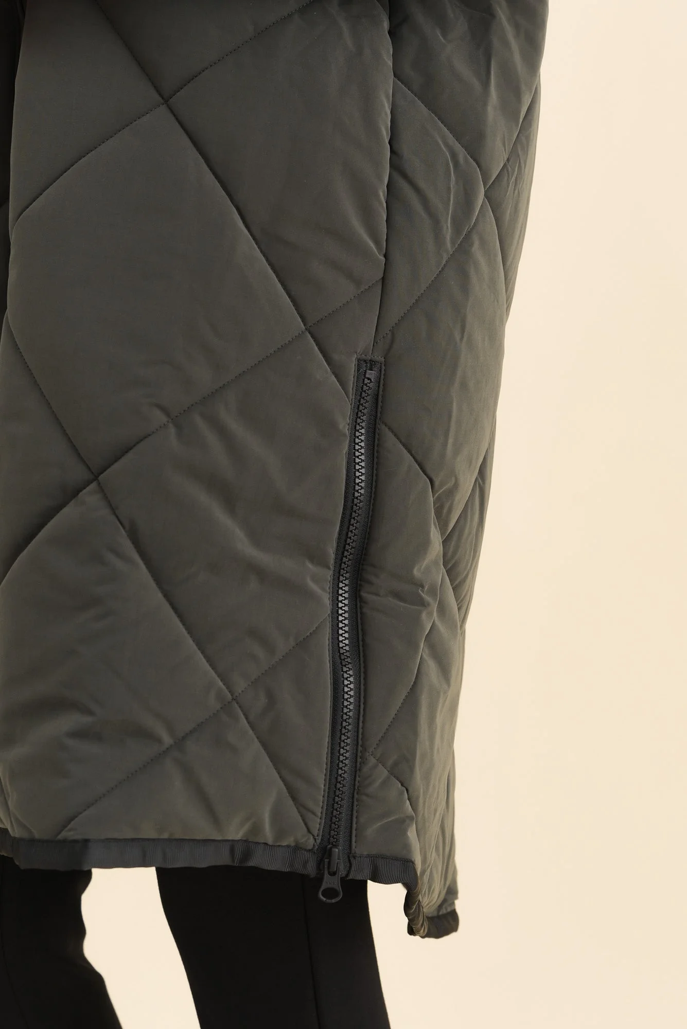 Koami Charcoal Quilted Hooded Coat - Image 6