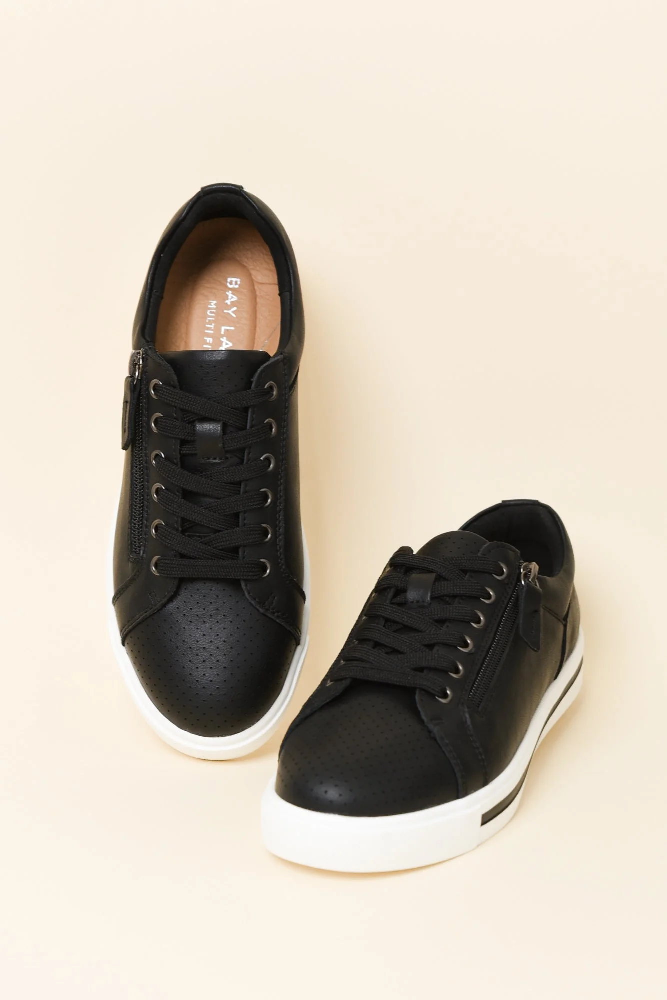 Koko Black Leather Zip Sneaker - Image 3