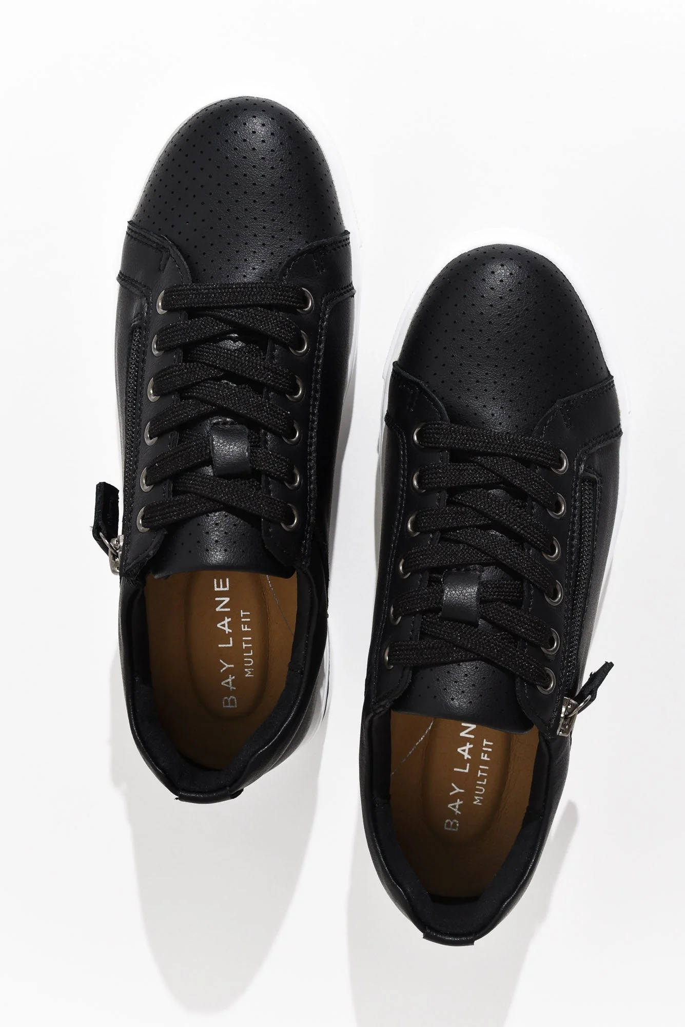 Koko Black Leather Zip Sneaker - Image 4