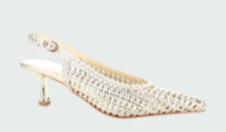 Koscuszkio Gold Leather Woven Heel - Image 5