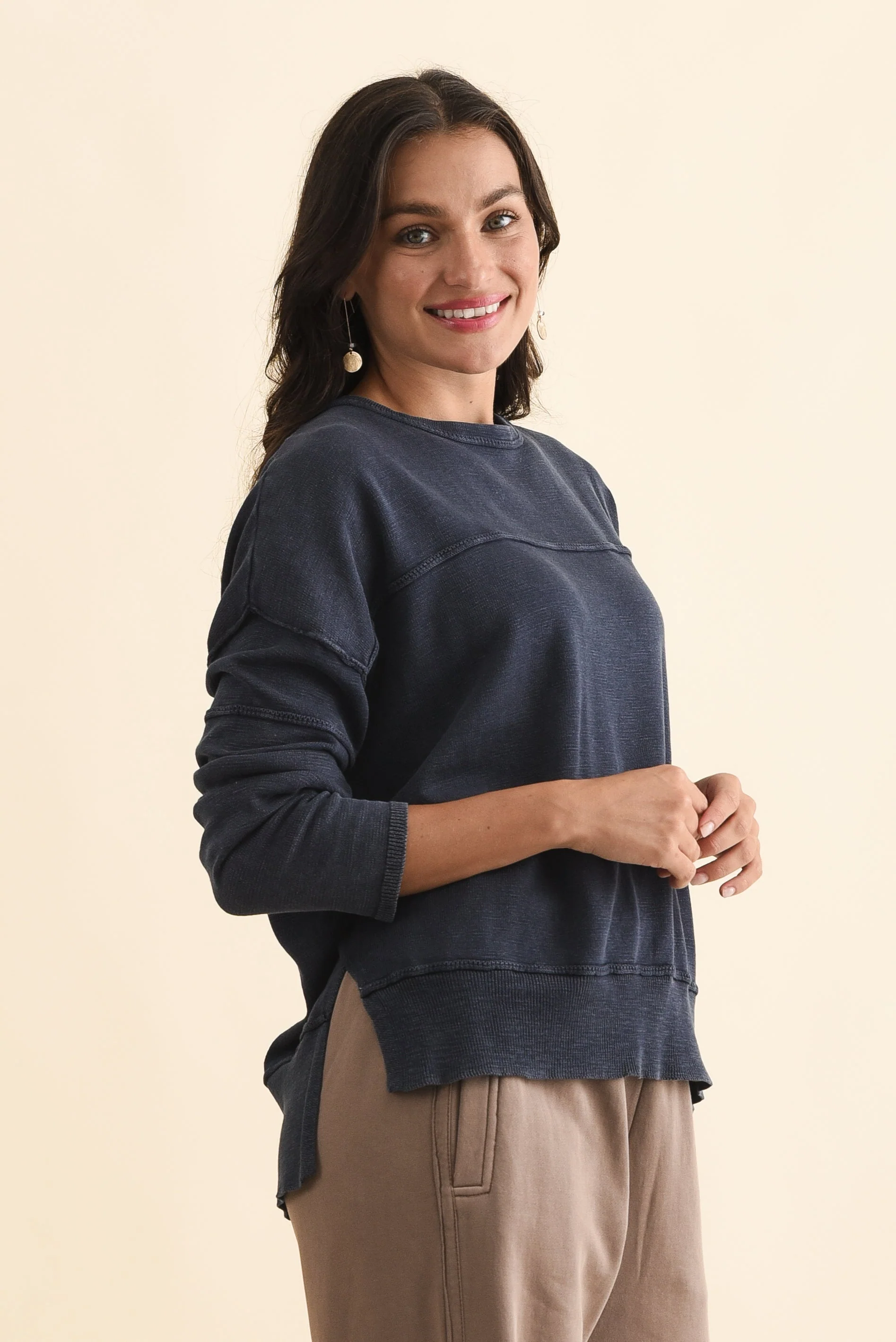 Kymberly Navy Cotton Knit Jumper - Image 3