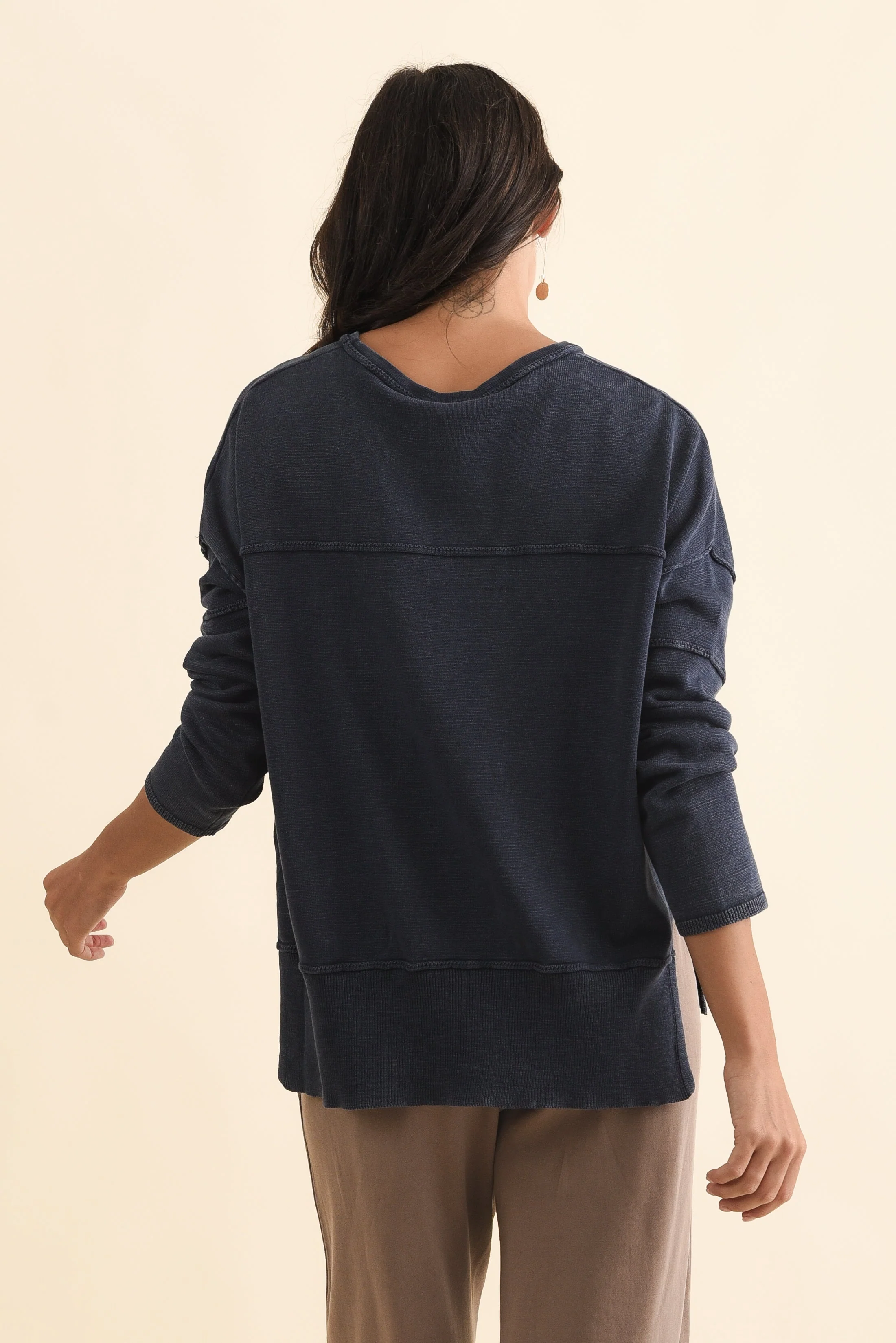 Kymberly Navy Cotton Knit Jumper - Image 4