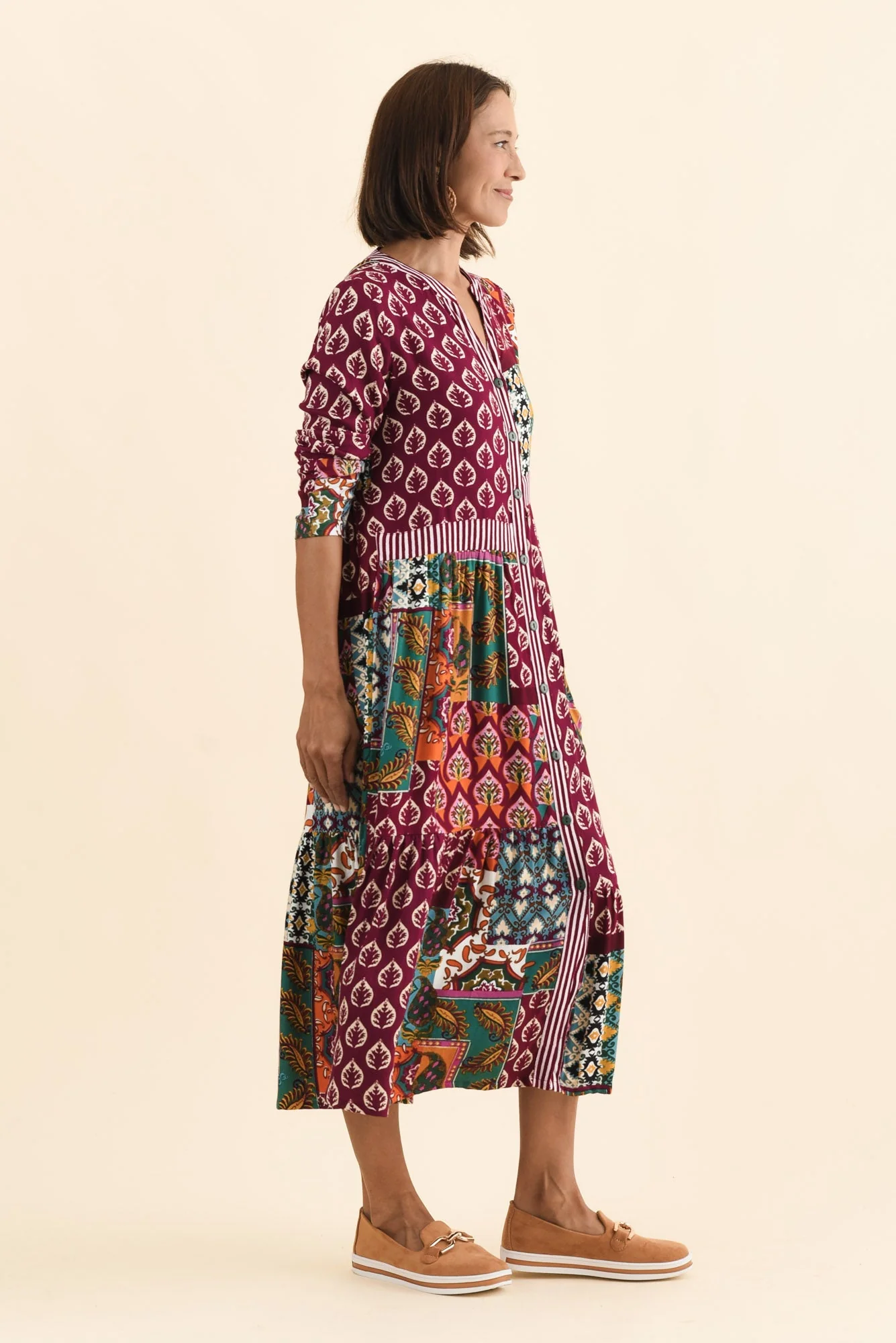 Lacala Purple Motif Button Dress - Image 3
