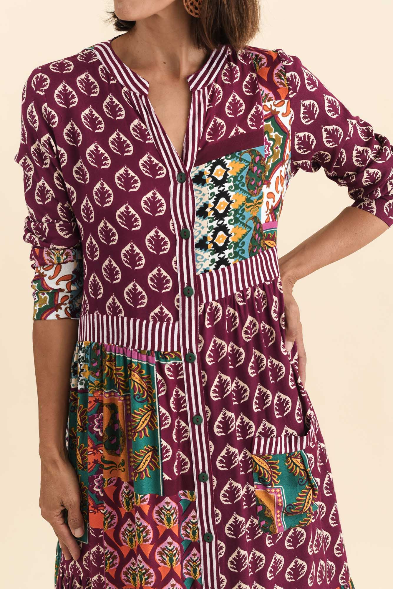 Lacala Purple Motif Button Dress - Image 5