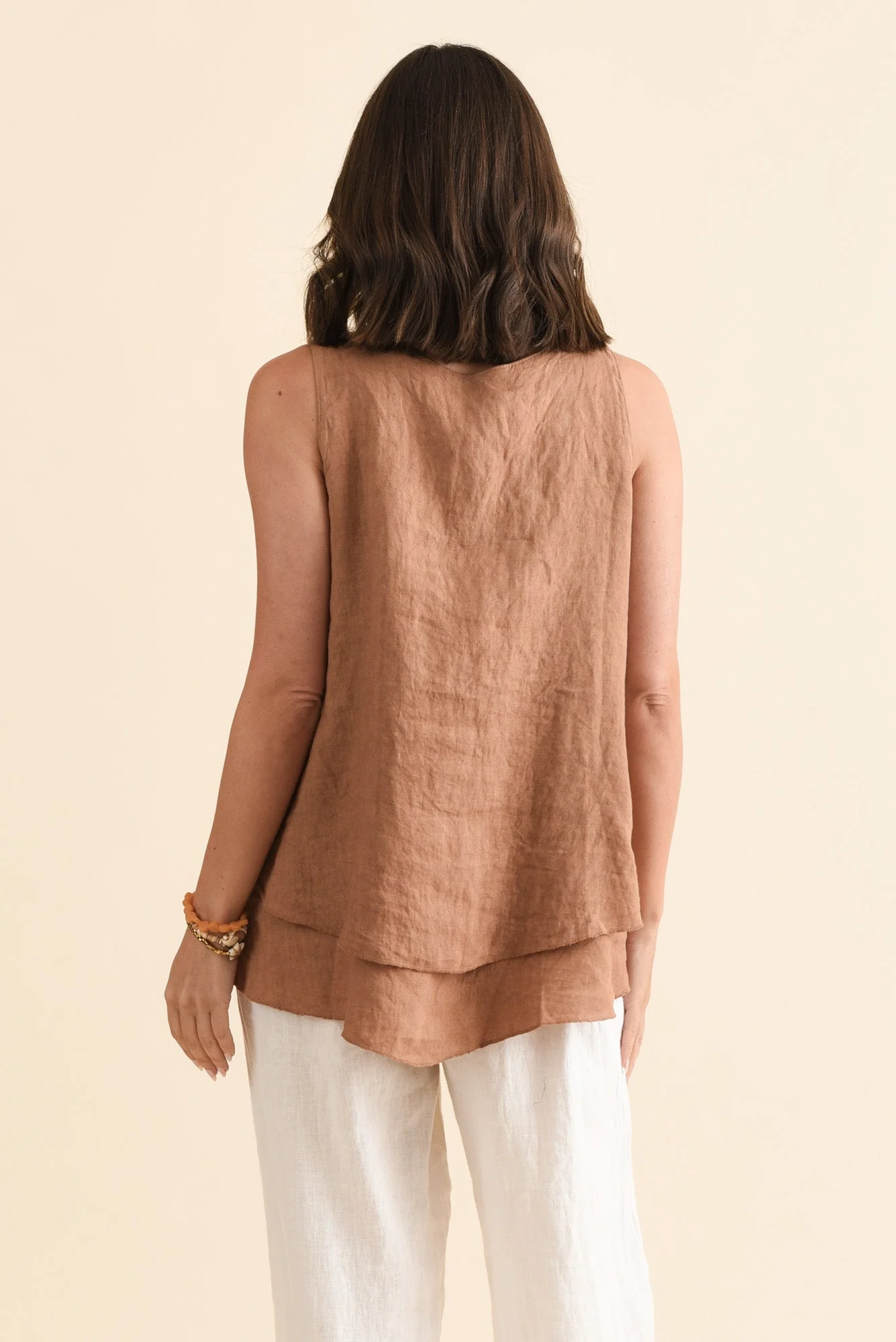 Lagos Rust Linen Layered Tank - Image 4