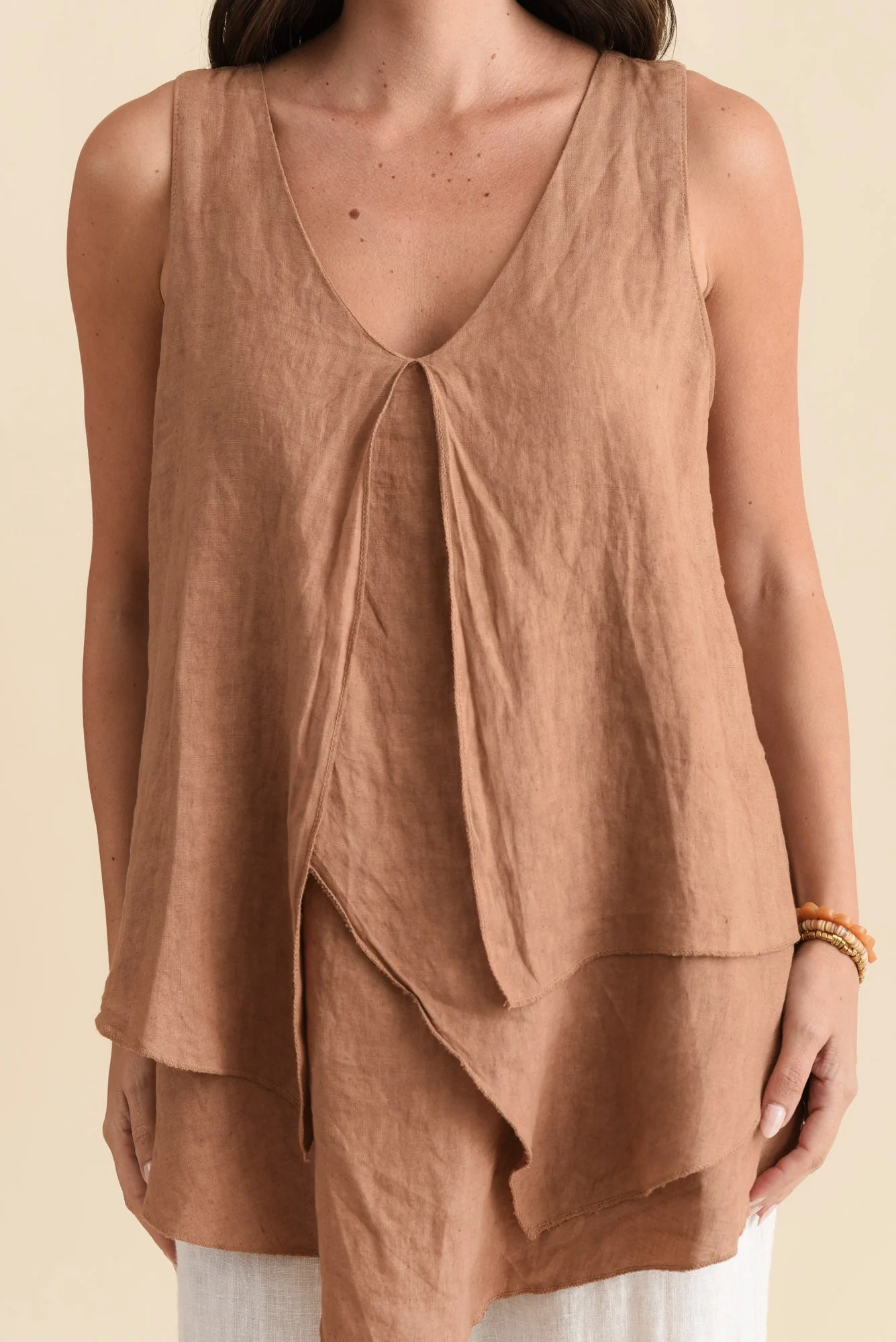 Lagos Rust Linen Layered Tank - Image 5