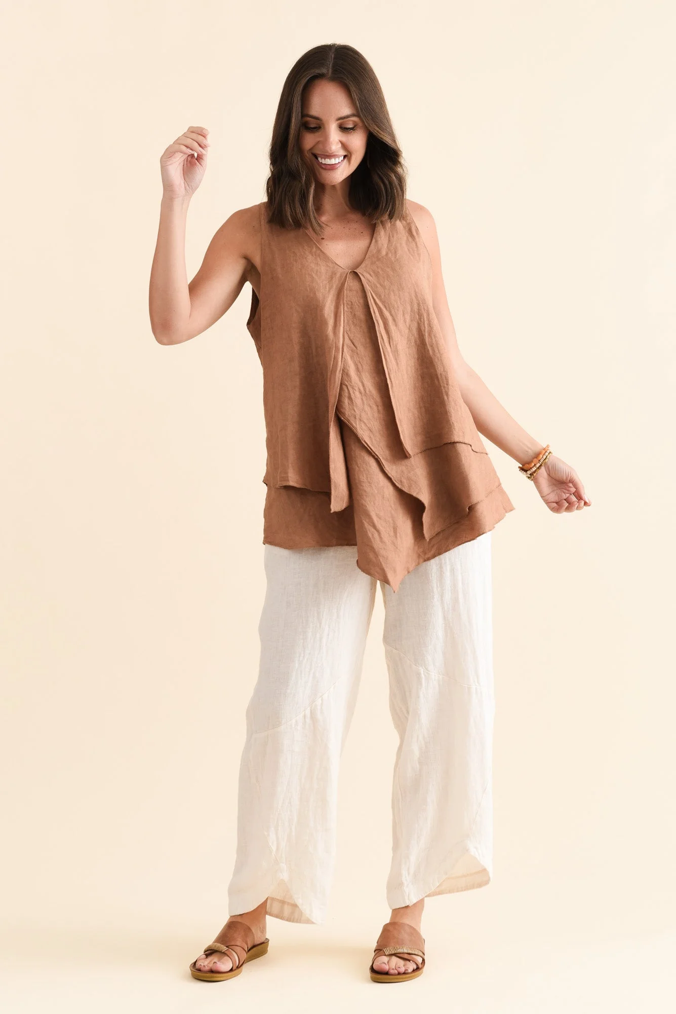 Lagos Rust Linen Layered Tank - Image 6