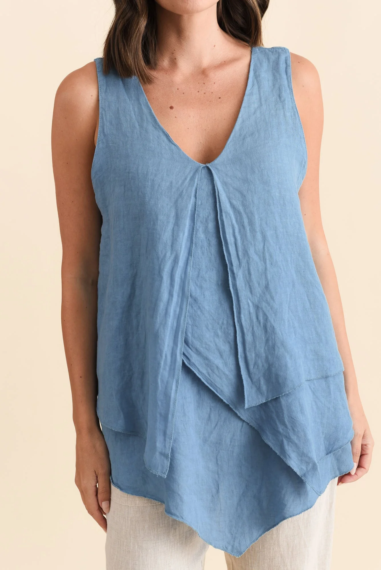 Lagos Steel Linen Layered Tank - Image 5