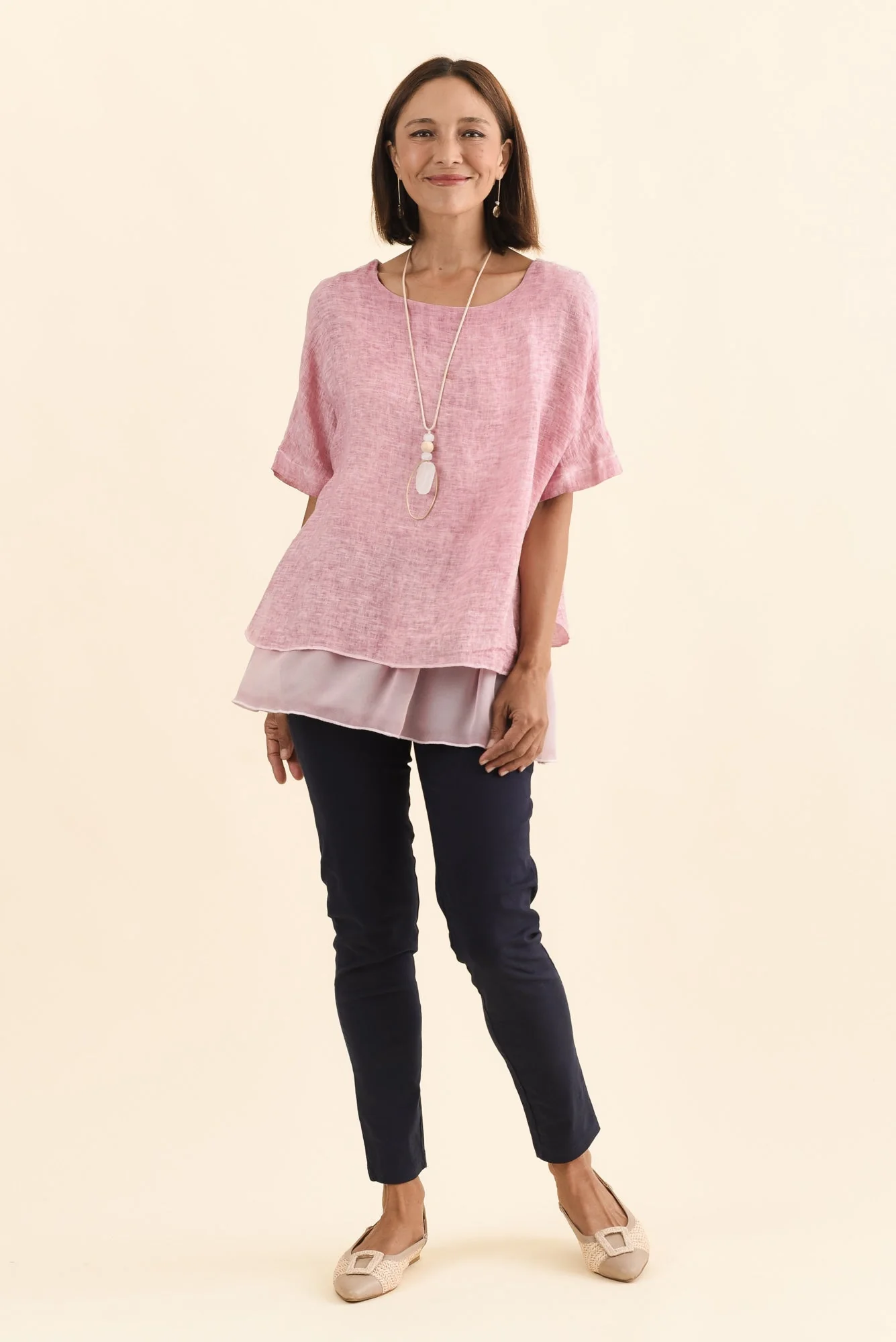 Laia Navy Cotton Stretch Pants - Image 6