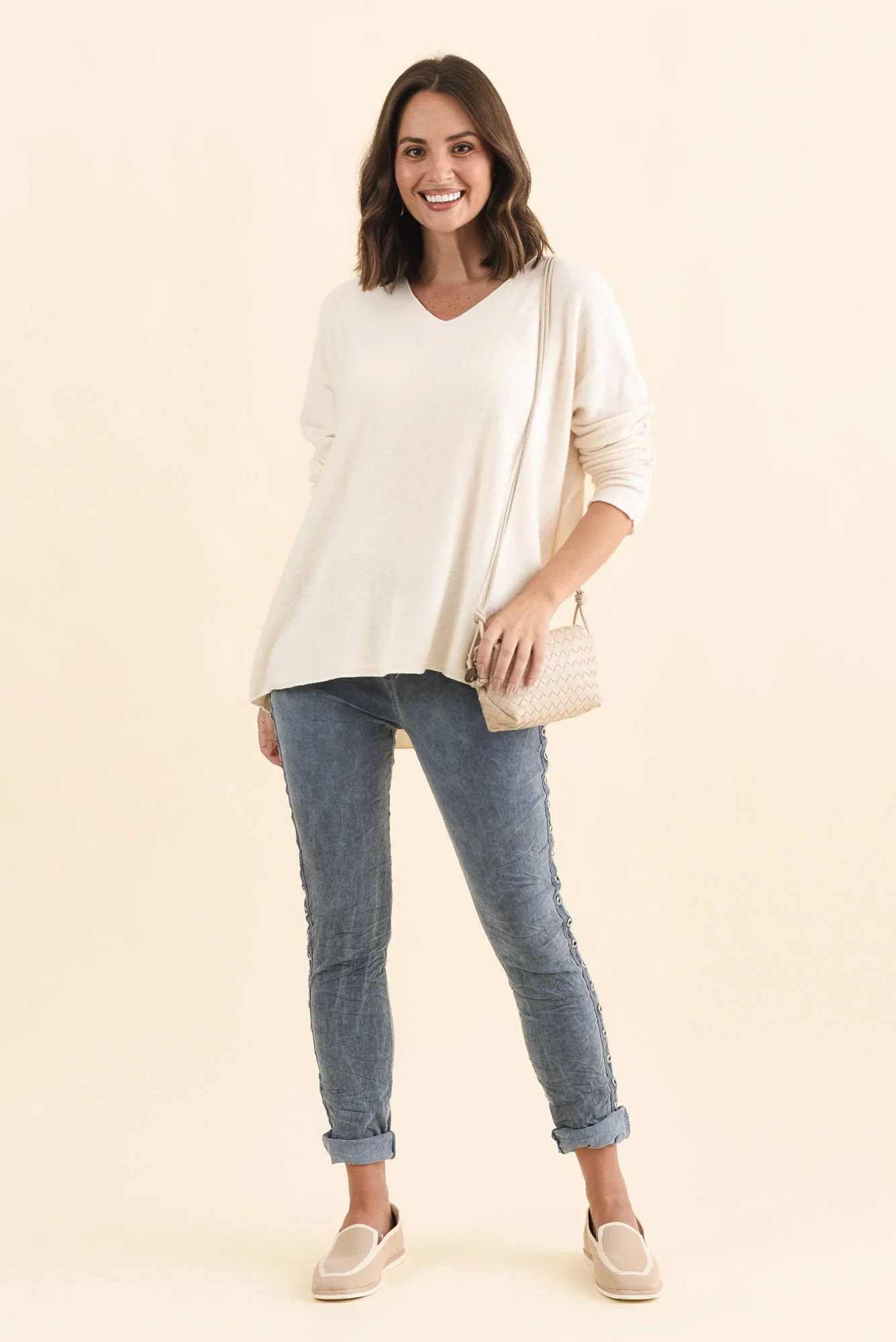 Lakin Cream Knit Sweater - Image 2